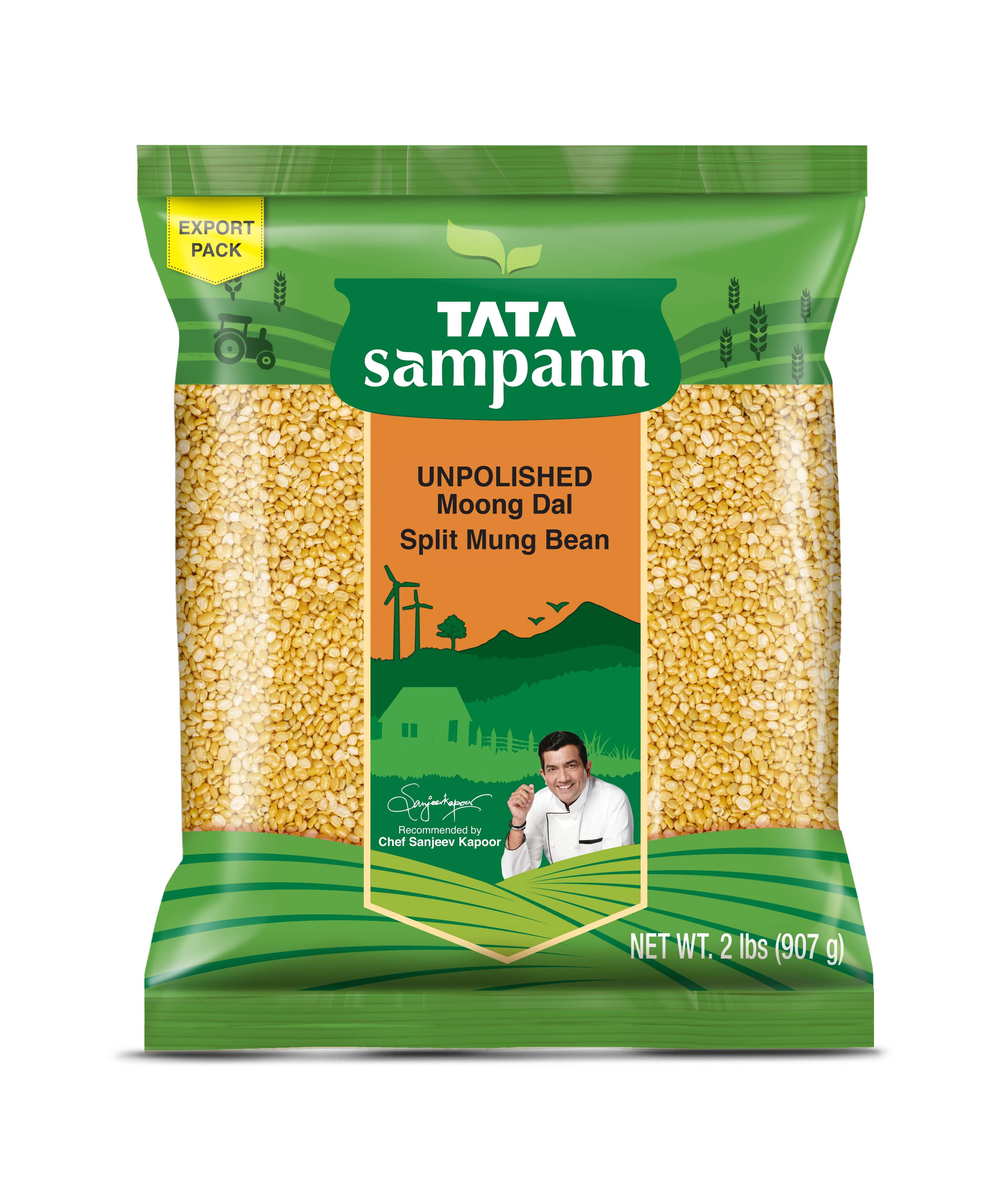 Tata Sampann Unpolished Moong Dal 907g (2lbs), Gluten-Free, Tree Nut-Free