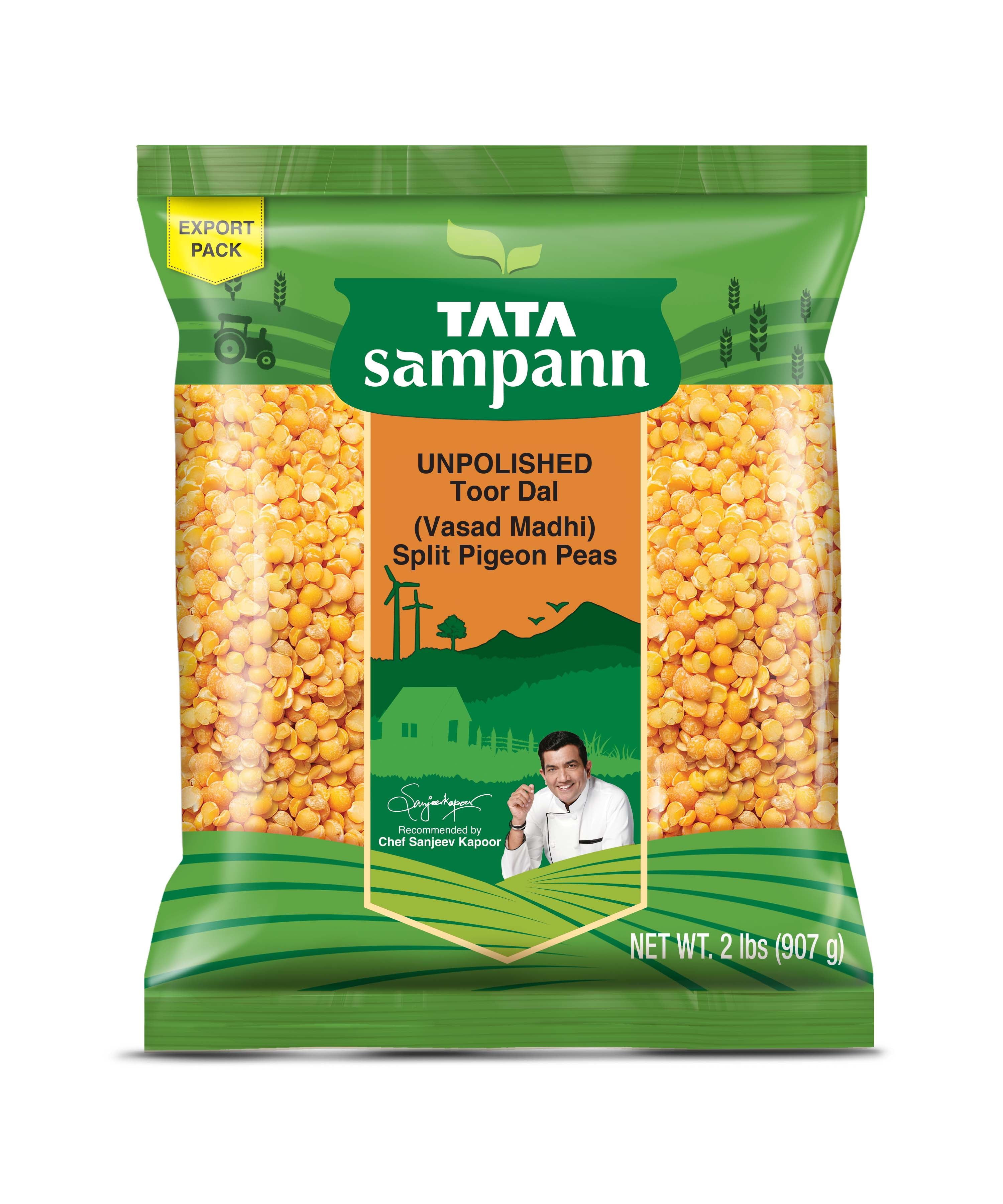 Tata Sampann Unpolished Toor Dal 907g (2lbs) - Tree Nut-Free Legumes