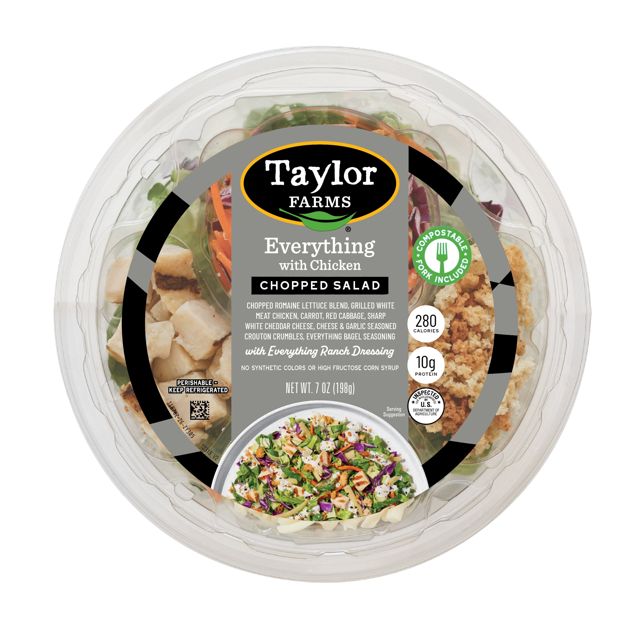 Taylor Farms Everything Bagel Chopped Salad Bowl, 7 oz (Fresh)