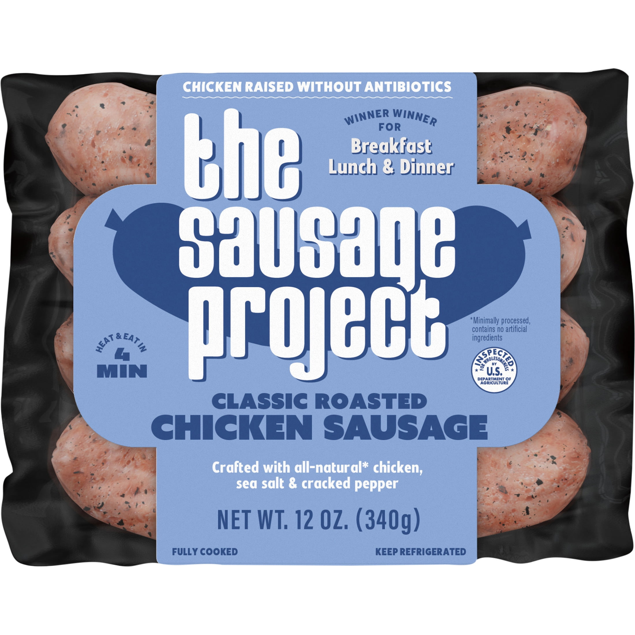 The Sausage Project Classic Roasted Chicken Sausage, 4-Count, 12 oz