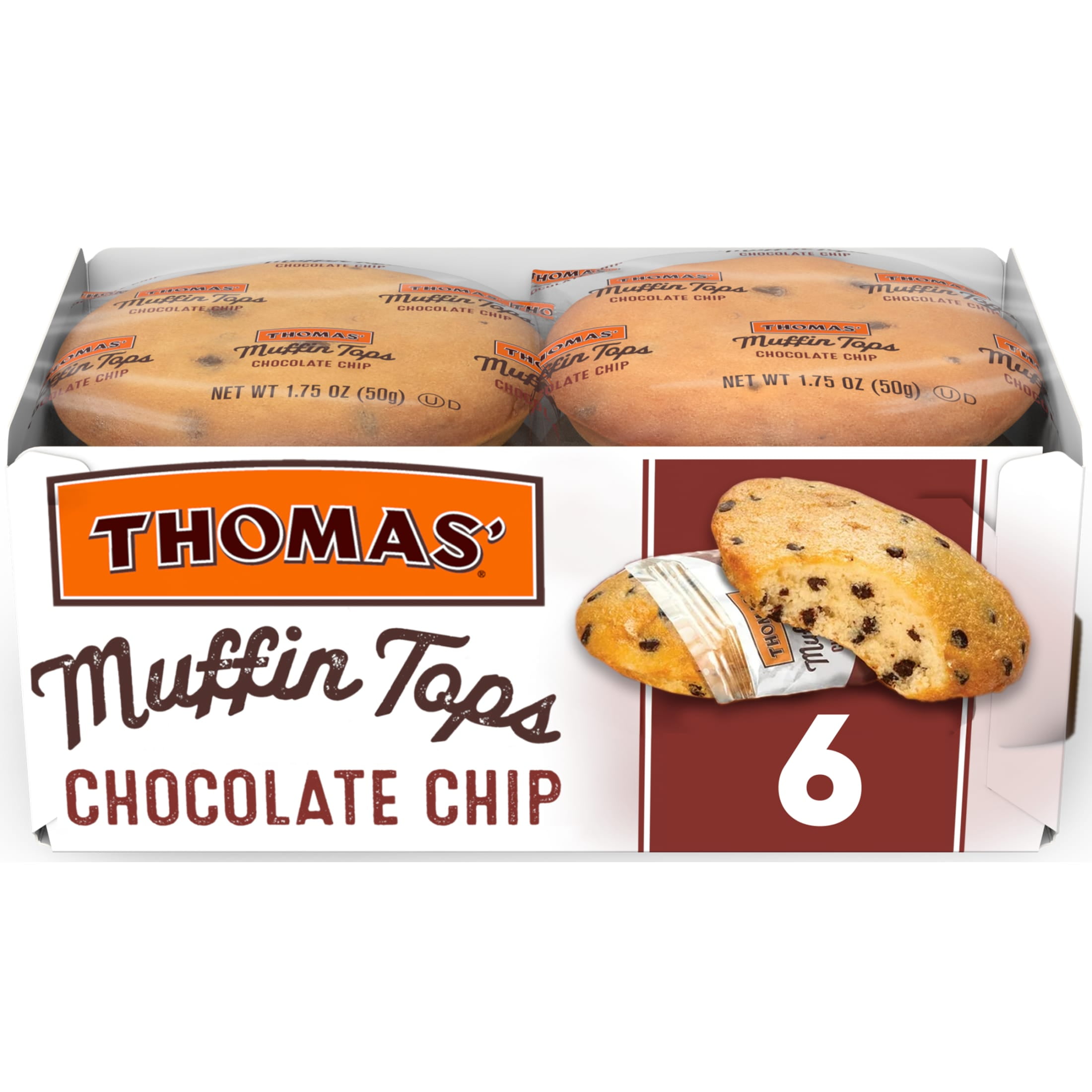 Thomas' Chocolate Chip Muffin Tops, 6 packs, 10.5 oz