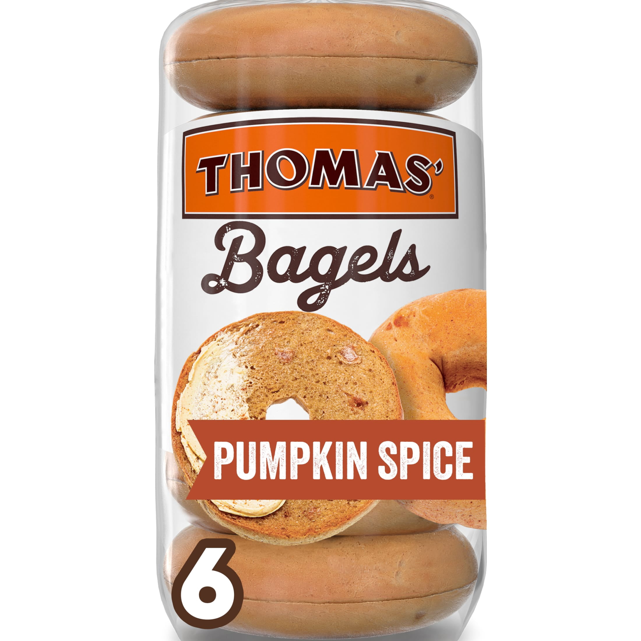 Thomas' Pumpkin Spice Bagels, 6 count, 18 oz