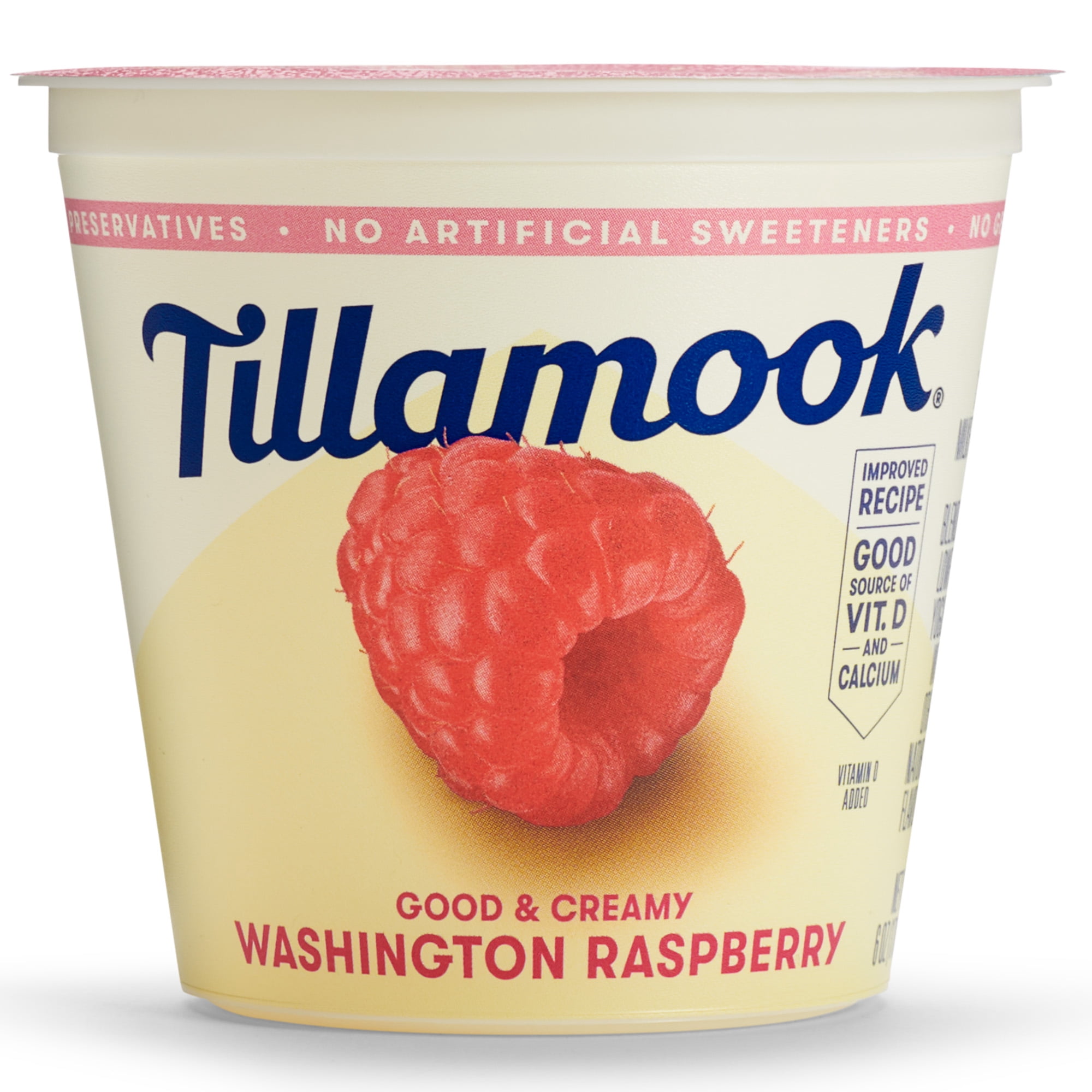 Tillamook Washington Raspberries Good & Creamy Raspberry Low Fat Yogurt, 6 oz