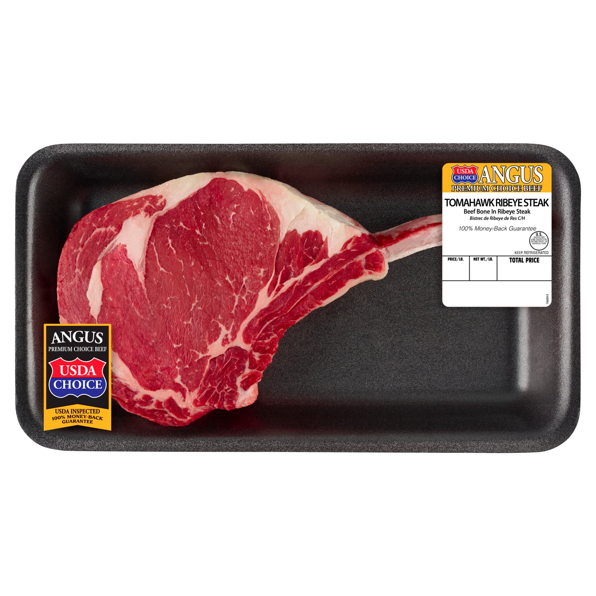 Tomahawk Ribeye Steak, Thick Cut, Bone-In, Choice Angus Beef, 1 Per Tray, 1.68 3.22 lb