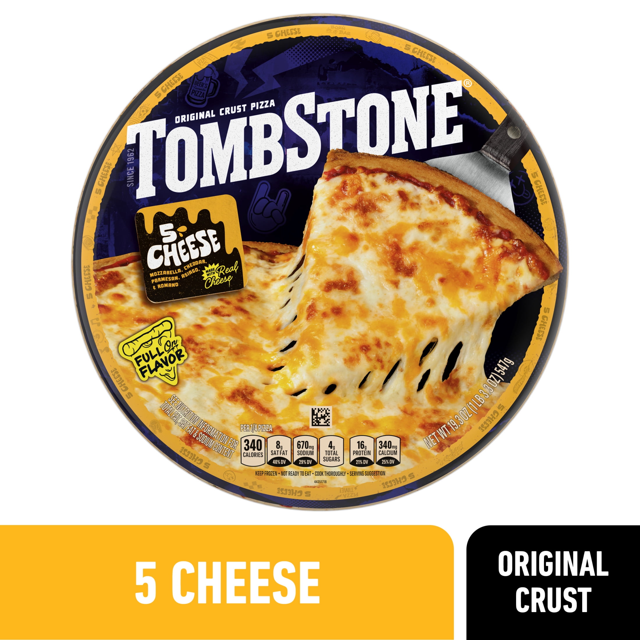Tombstone Frozen Pizza Original Crust Five Cheese Pizza, 19.3 oz