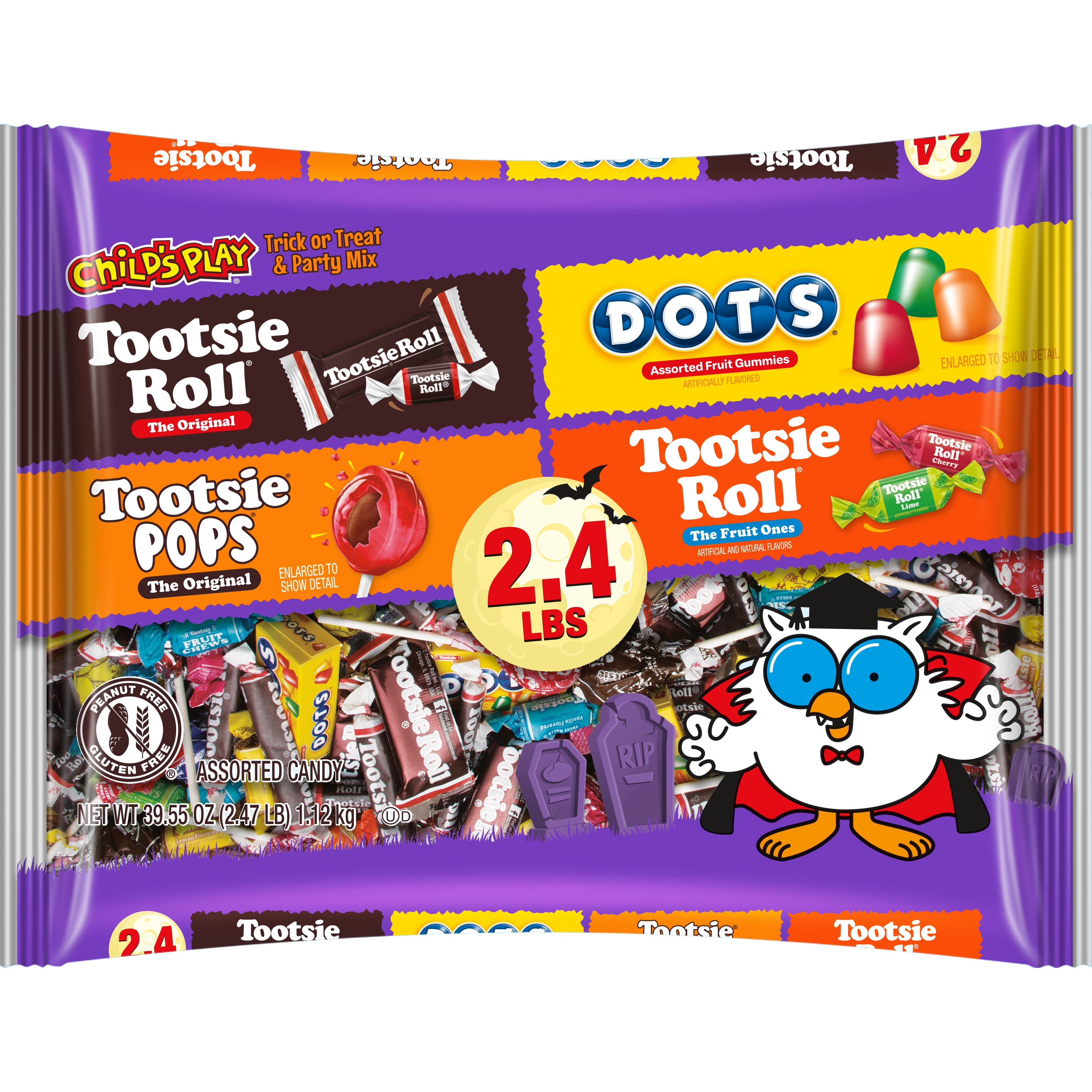 Child's Play Halloween Assorted Candy, 39.55 oz. Bag Peanut-Free, Gluten Free, Contains Milk.