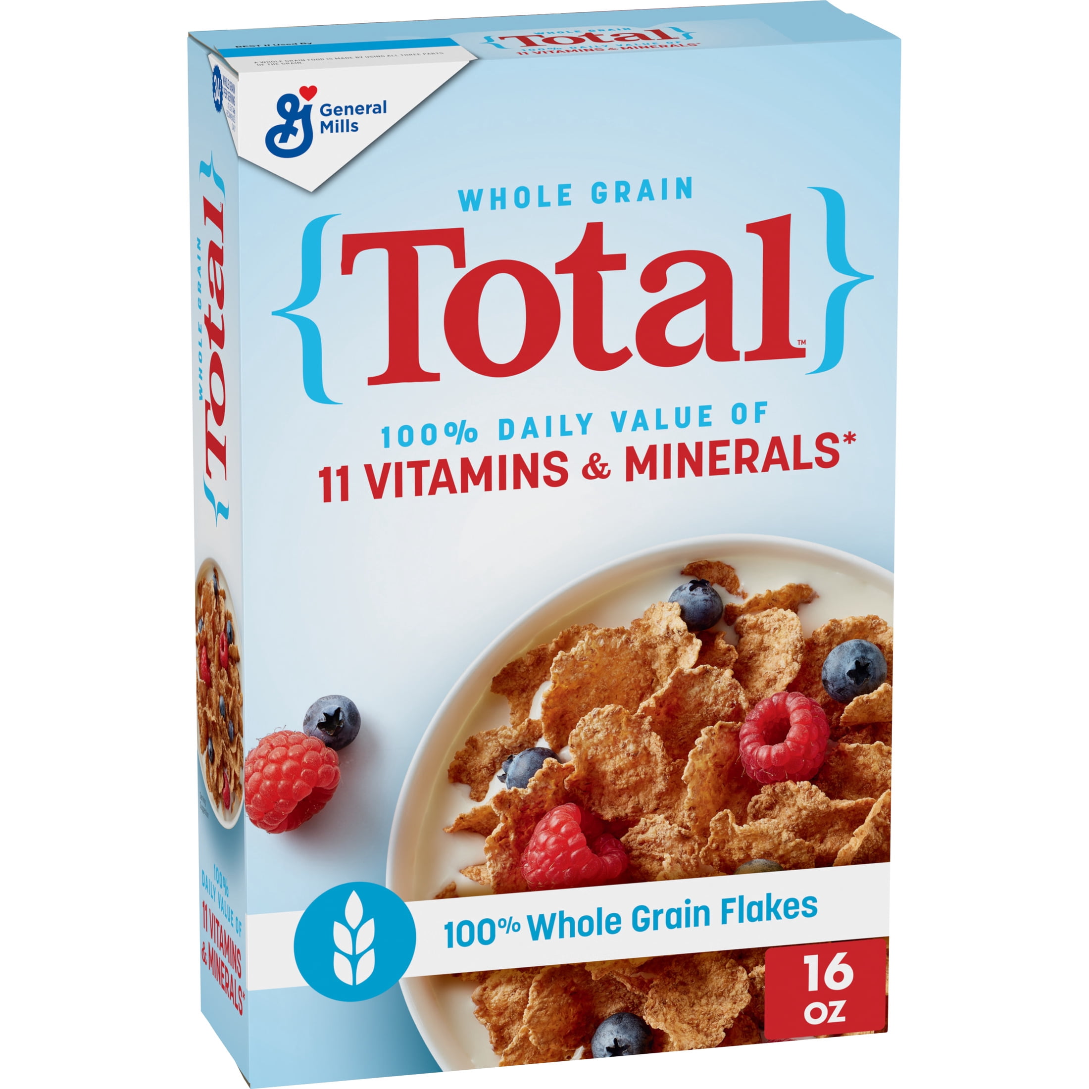 Total Breakfast Cereal, 100% Daily Value of 11 Vitamins and Minerals, 16 oz