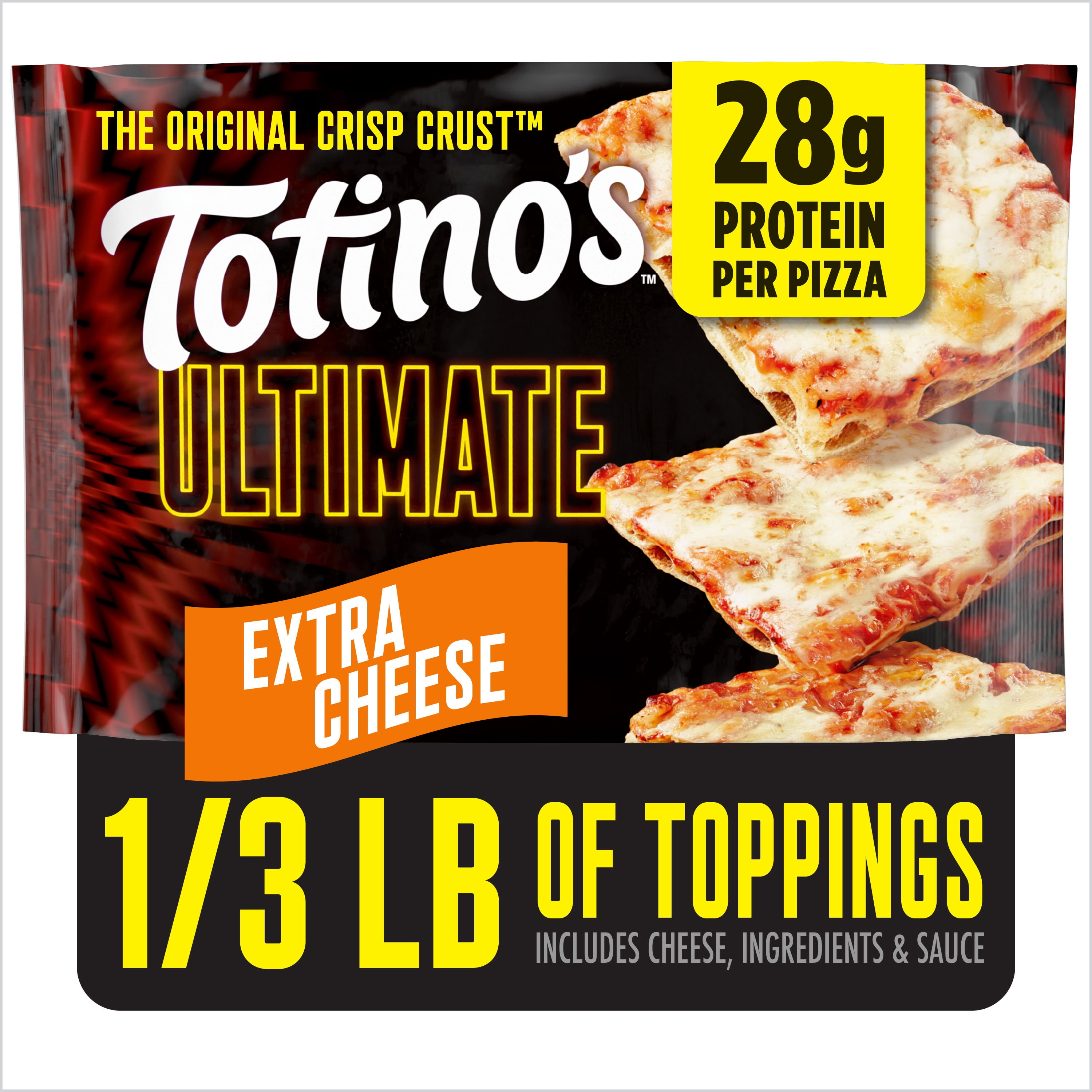 Totino's Ultimate Pizza, Extra Cheese, Thin Crust, 28g Protein, 10.69 oz (Frozen)