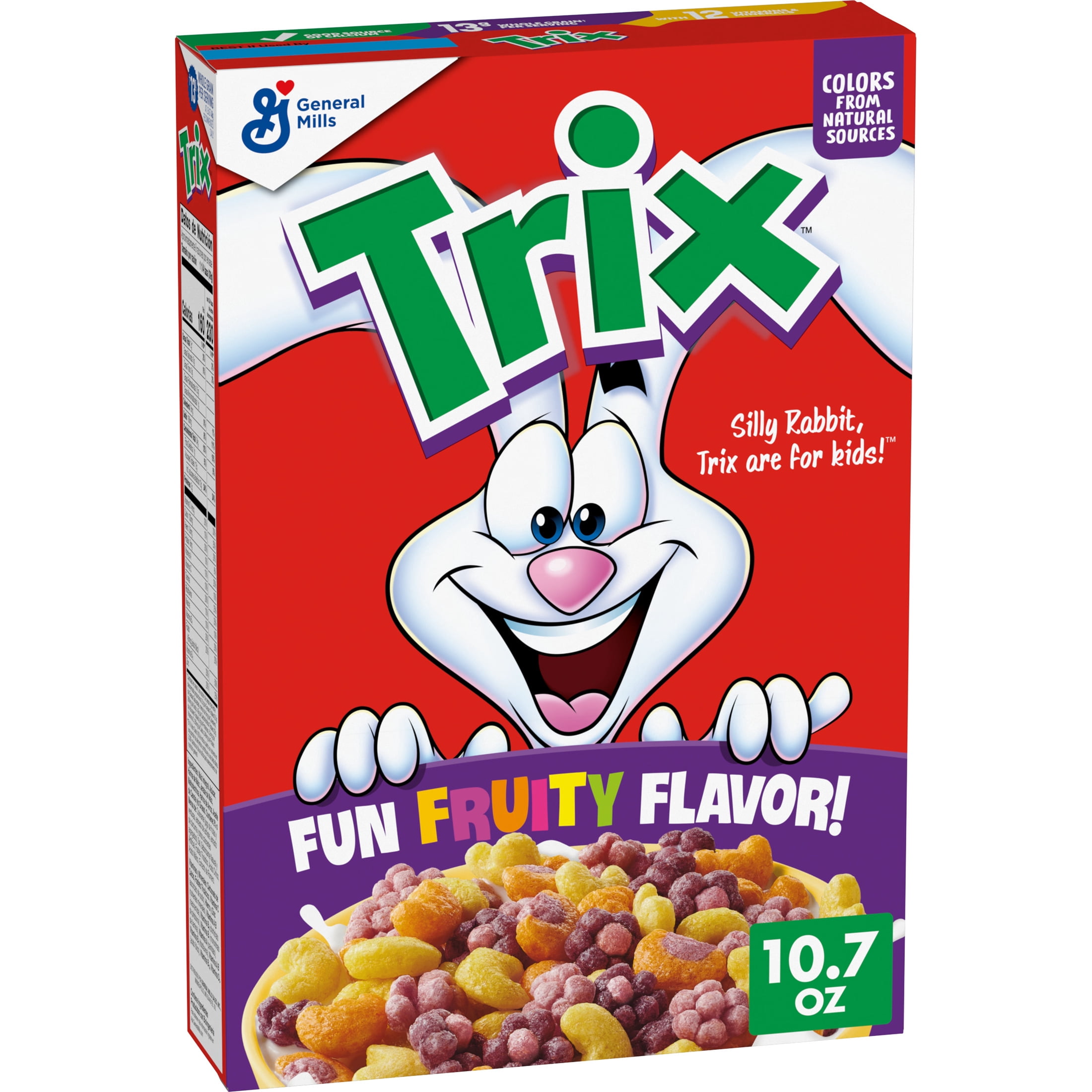 Trix Breakfast Cereal, 6 Fruity Shapes, Made with Whole Grain, 10.7 oz
