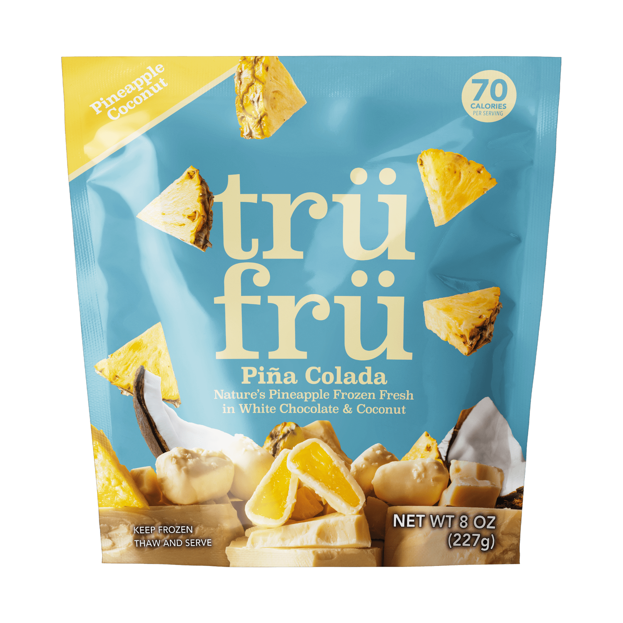 Tru Fru Frozen Pineapple in White Chocolate & Coconut, 8oz