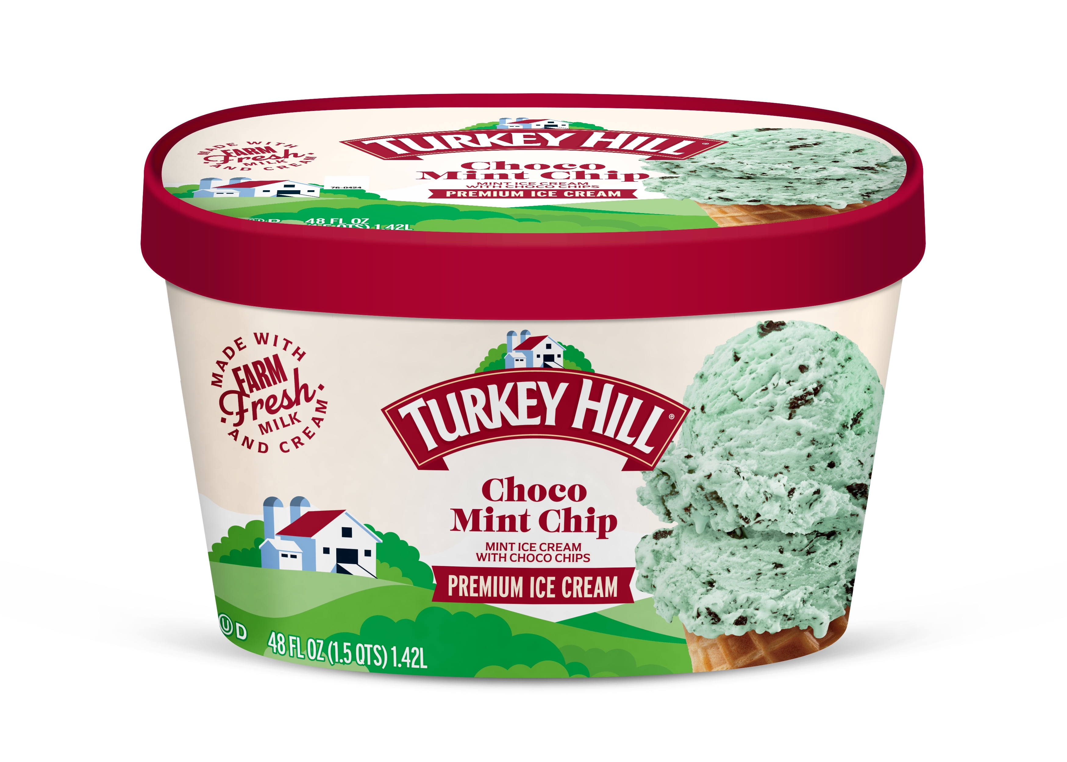 Turkey Hill Choco Mint Chip Premium Ice Cream, 48 fl oz
