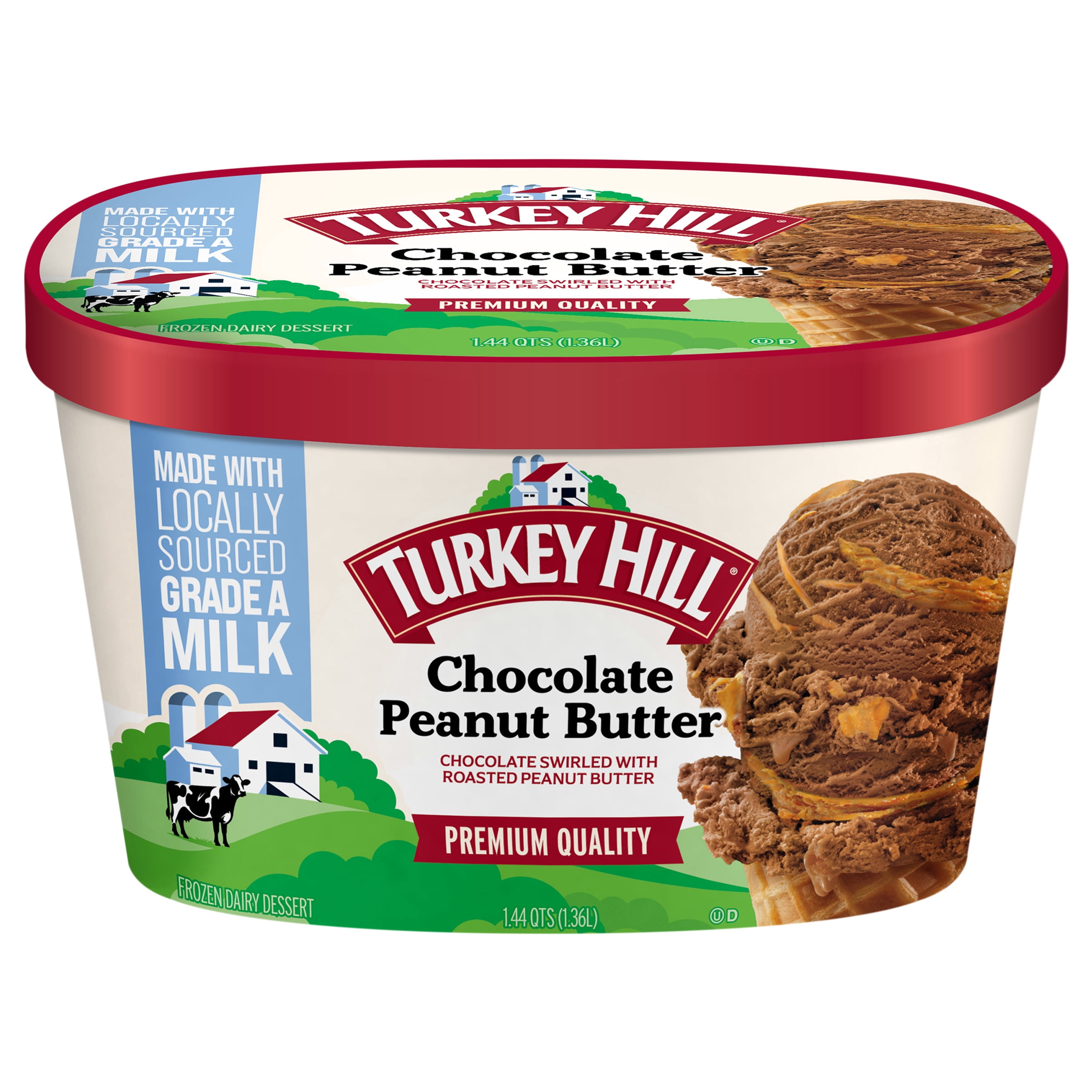 Turkey Hill Chocolate Peanut Butter Cup Premium Ice Cream, 46 fl oz