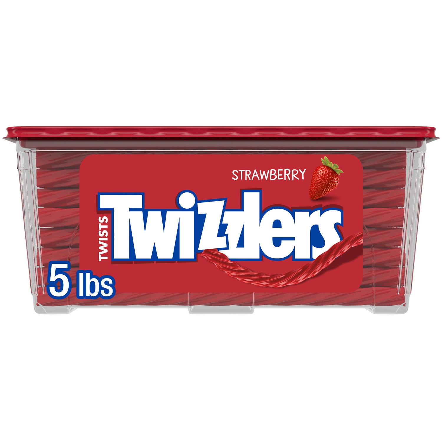 Twizzlers Twists Strawberry Flavored Licorice Style, Chewy Candy Tub, 5 lb