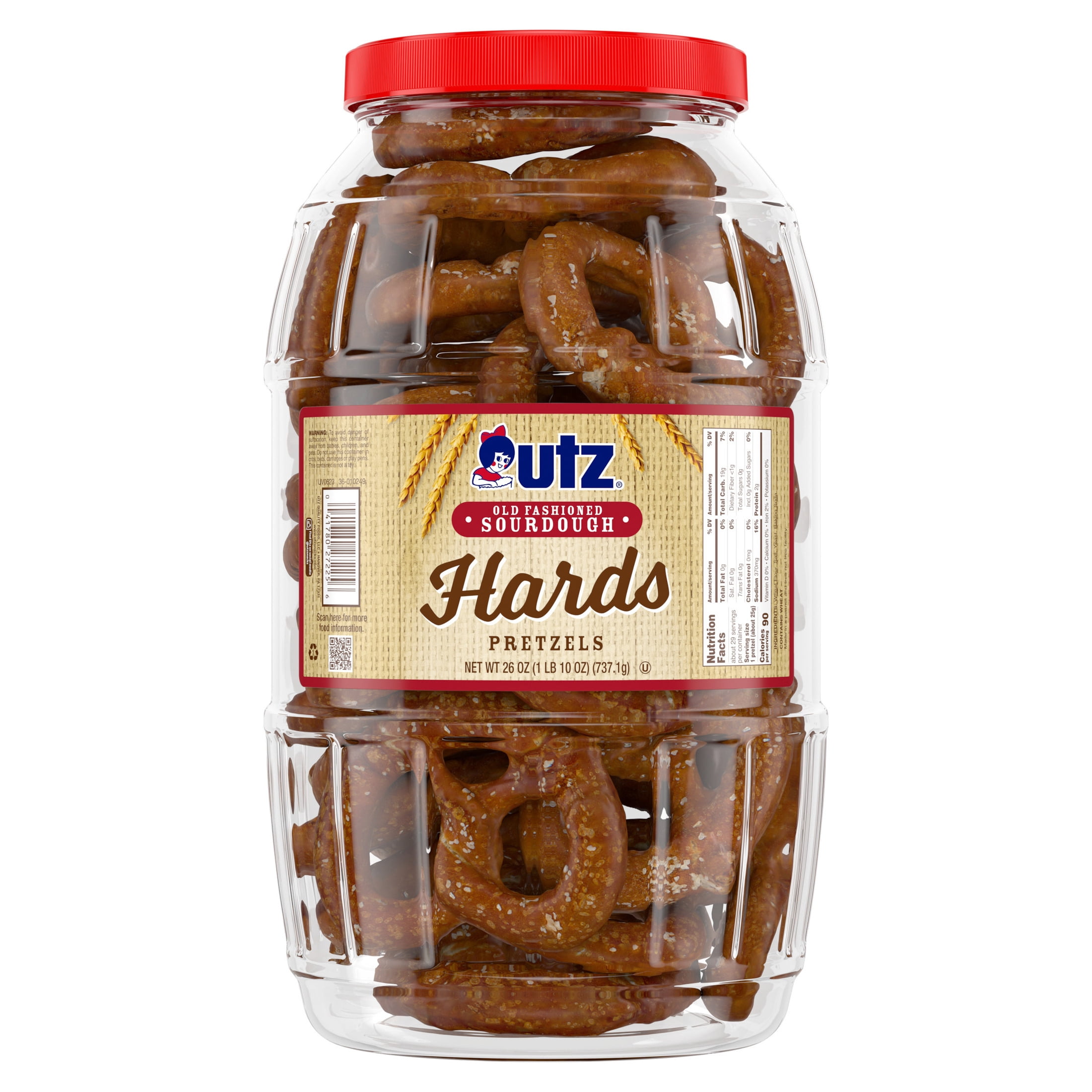 Utz, Old Fashioned Sourdough Hards Pretzels , 26 oz Barrel