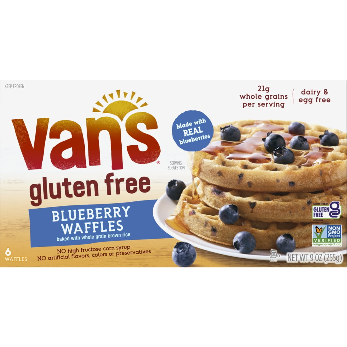 Van's Frozen Waffle Gluten Free Blueberry 9oz