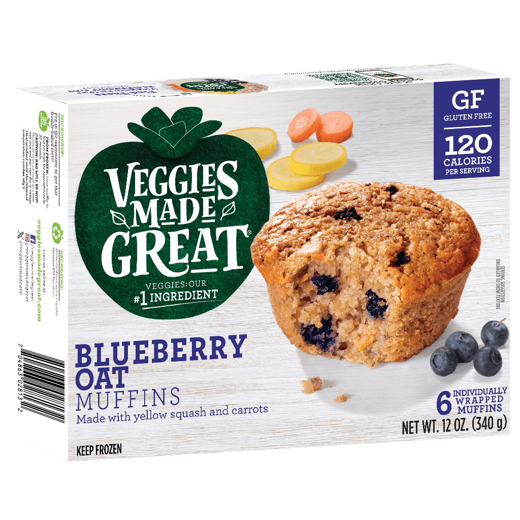 Veggies Made Great Blueberry Oat Muffin, 12oz, 6ct Box (Frozen)