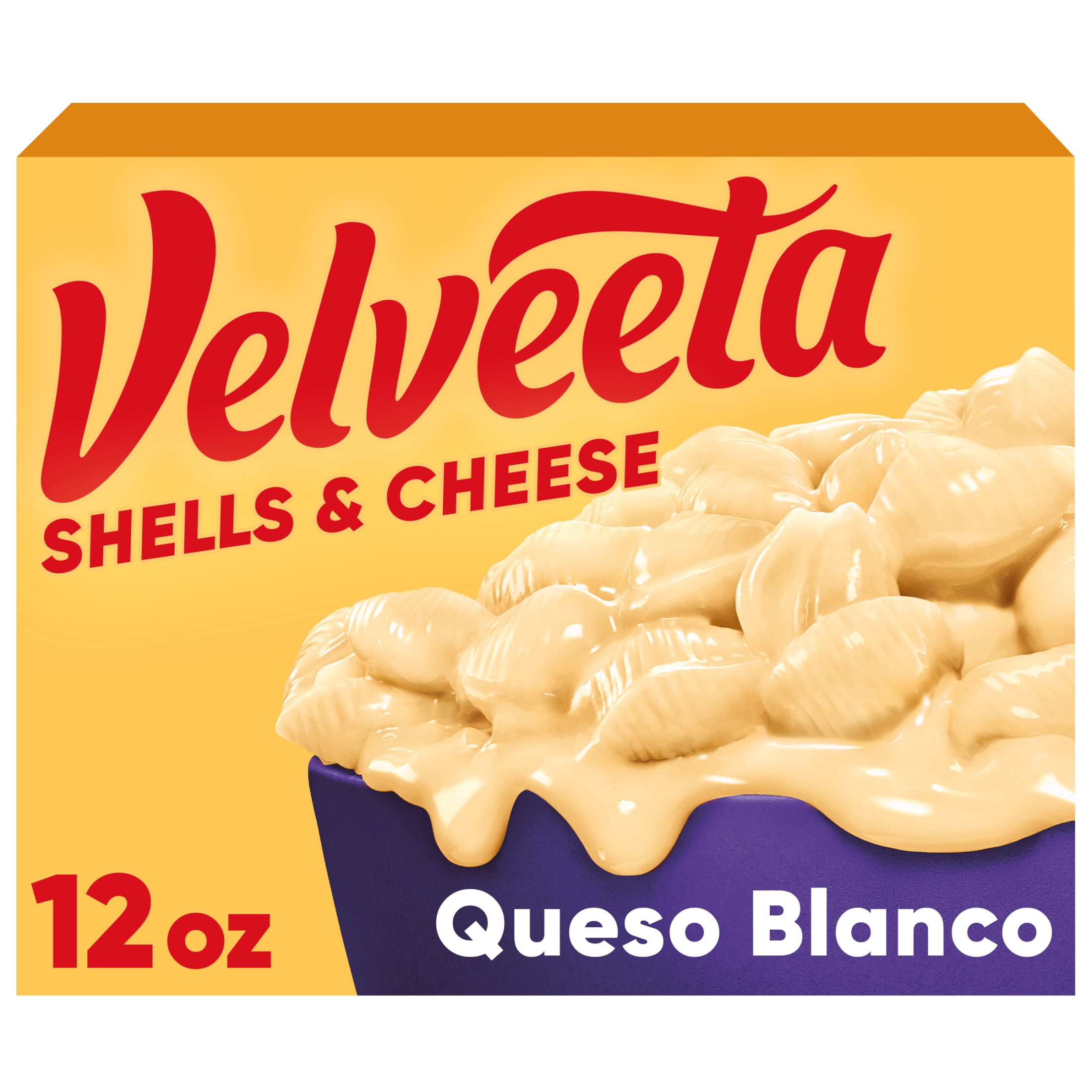 Velveeta Shells and Cheese Queso Blanco Mac and Cheese, 1 Box, for Easy Dinner or Dinner Sides, Made with Real Cheese, 12 oz