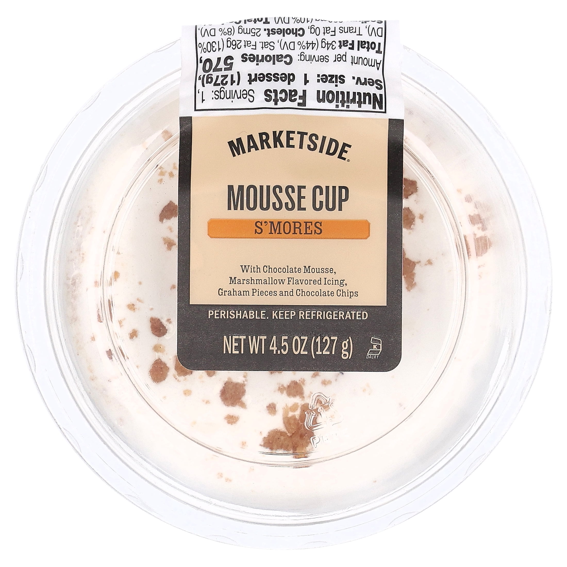 Marketside S'mores Dessert Mousse Cup, Chilled, 4.5 oz