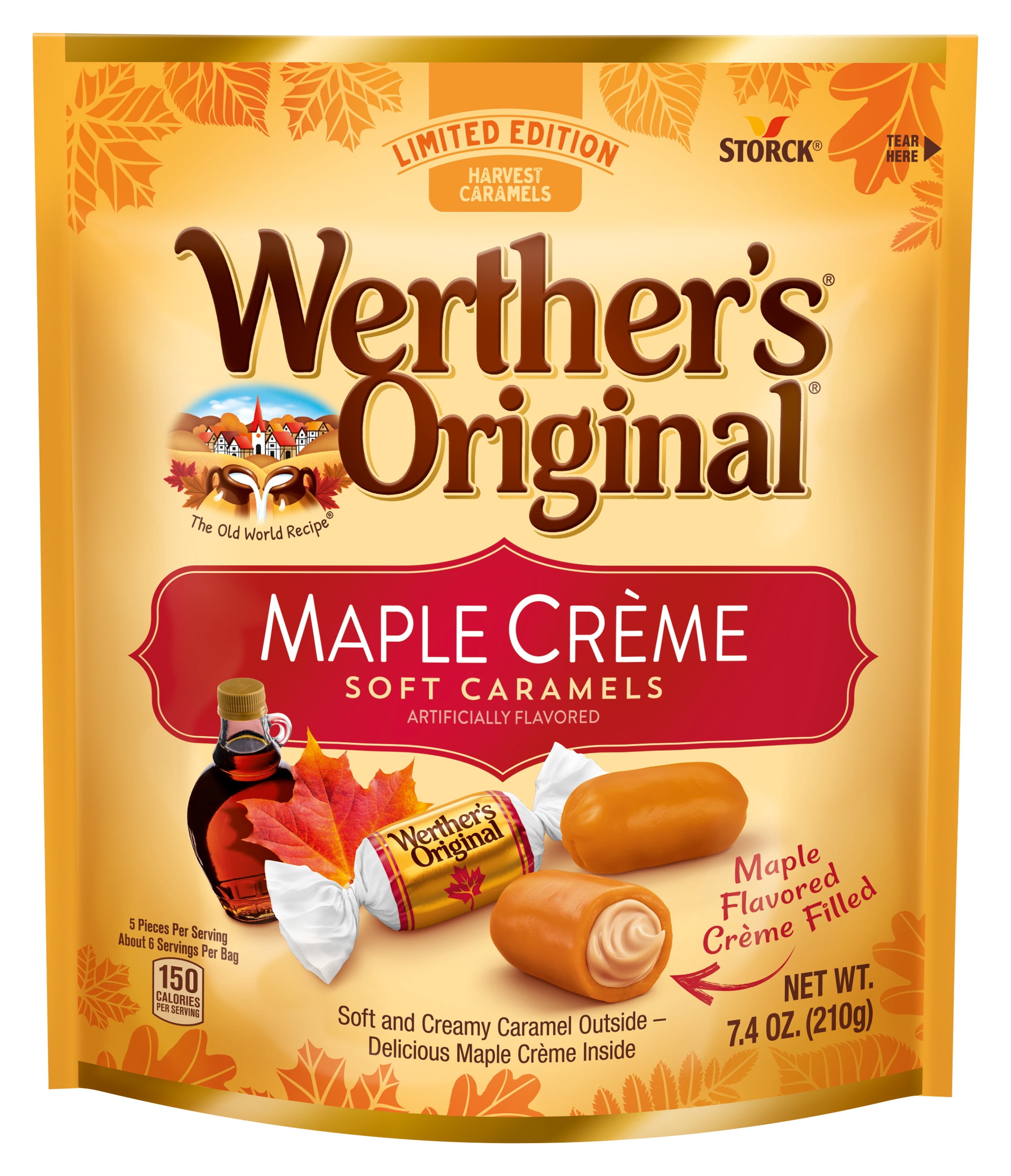 Werther's Original Limited Edition Fall Harvest Maple Crme Soft Caramels, 7.4 oz Bag