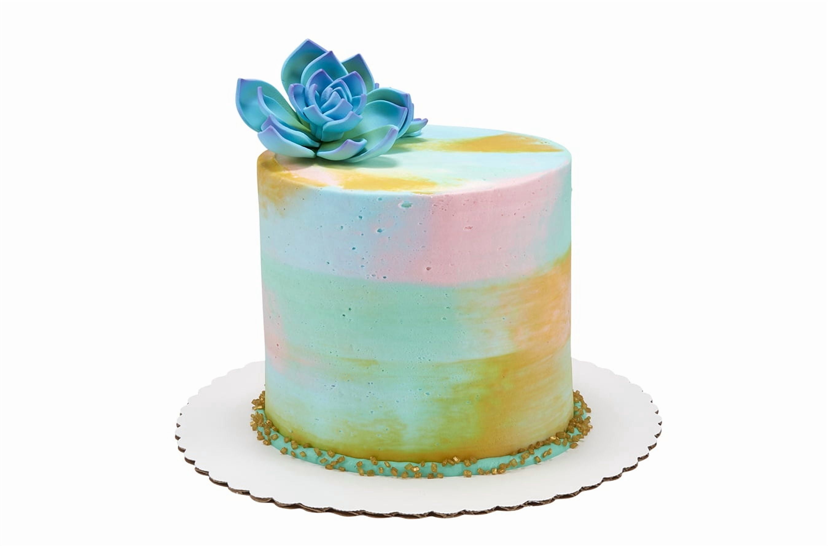 Watercolor Succulent Barrel Cake