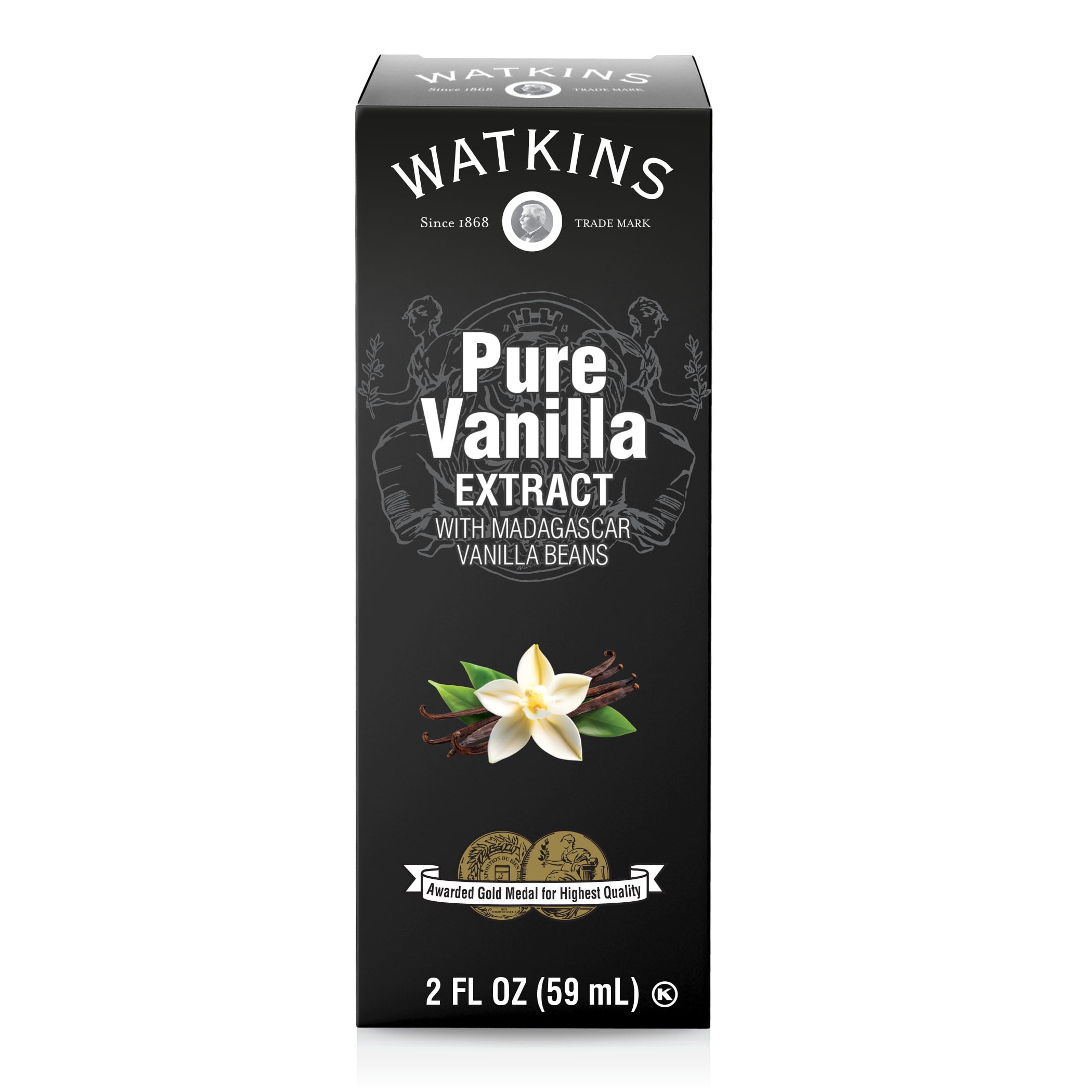 Watkins Pure Vanilla Extract with Madagascar Vanilla Beans, 2 fl. oz. (Liquid, Ambient, Plastic Container)