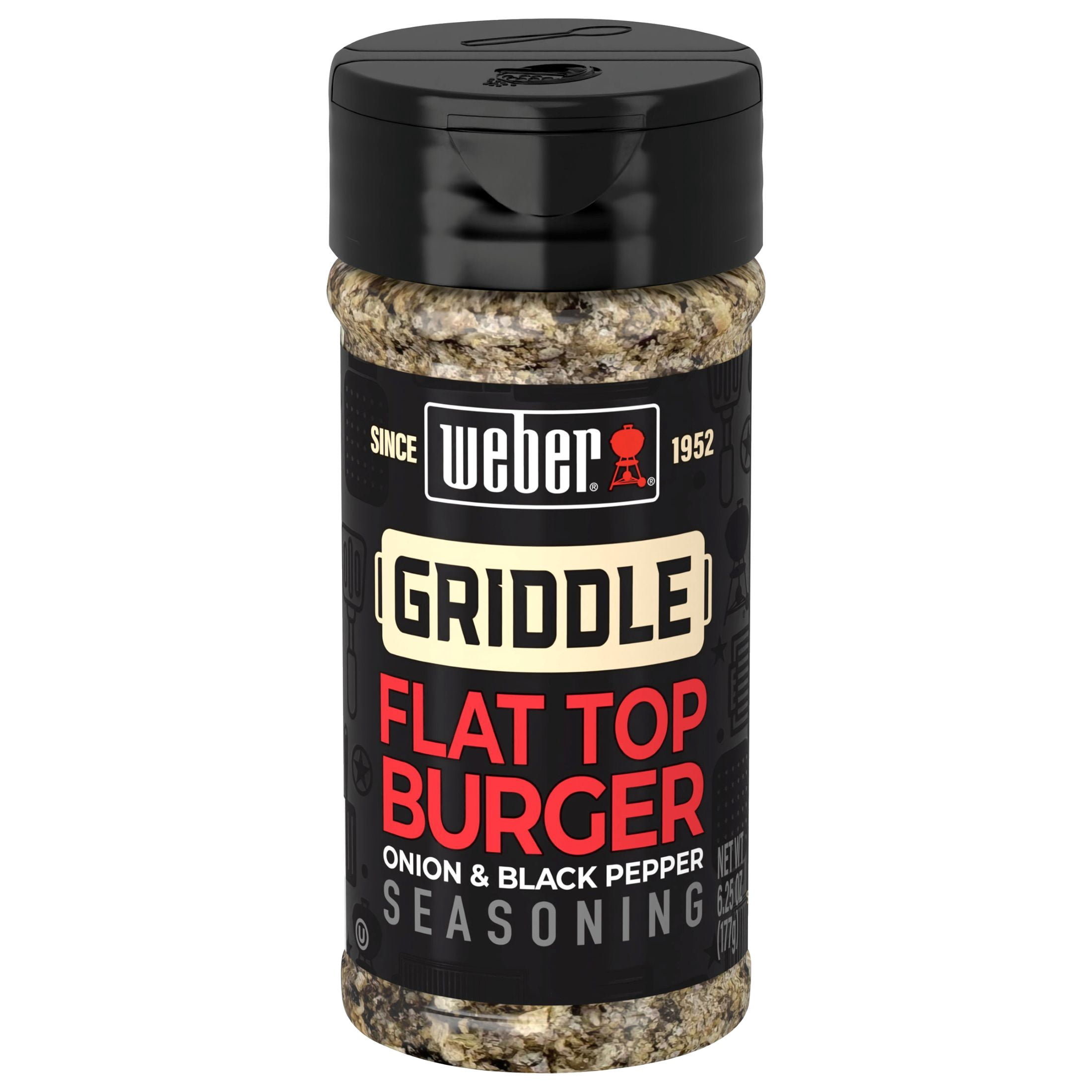 Weber Griddle Flat Top Burger, Onion and Pepper Seasoning Blend, 6.25 oz Bottle