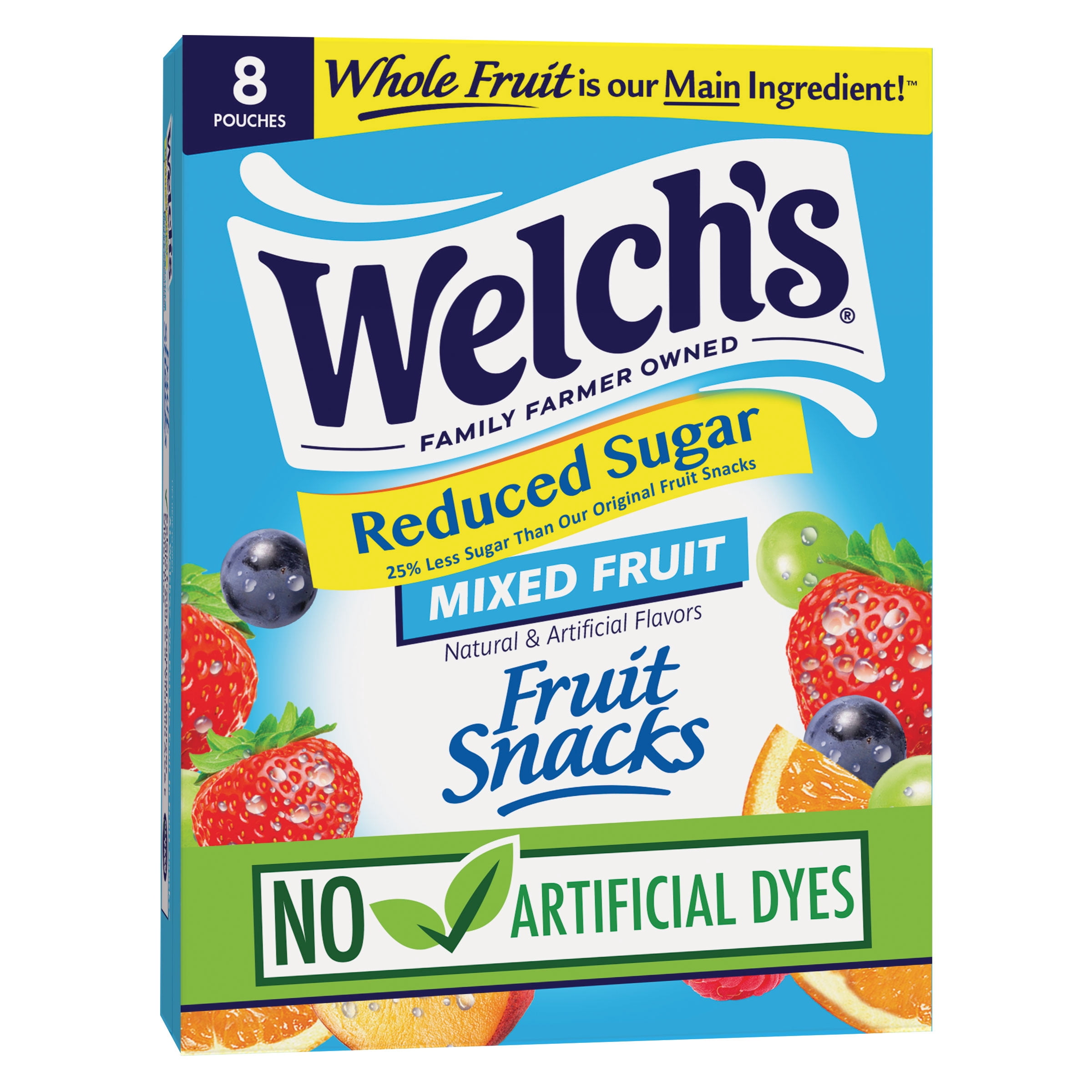 Welch's Reduced Sugar Mixed Fruit Snacks, 8 ct