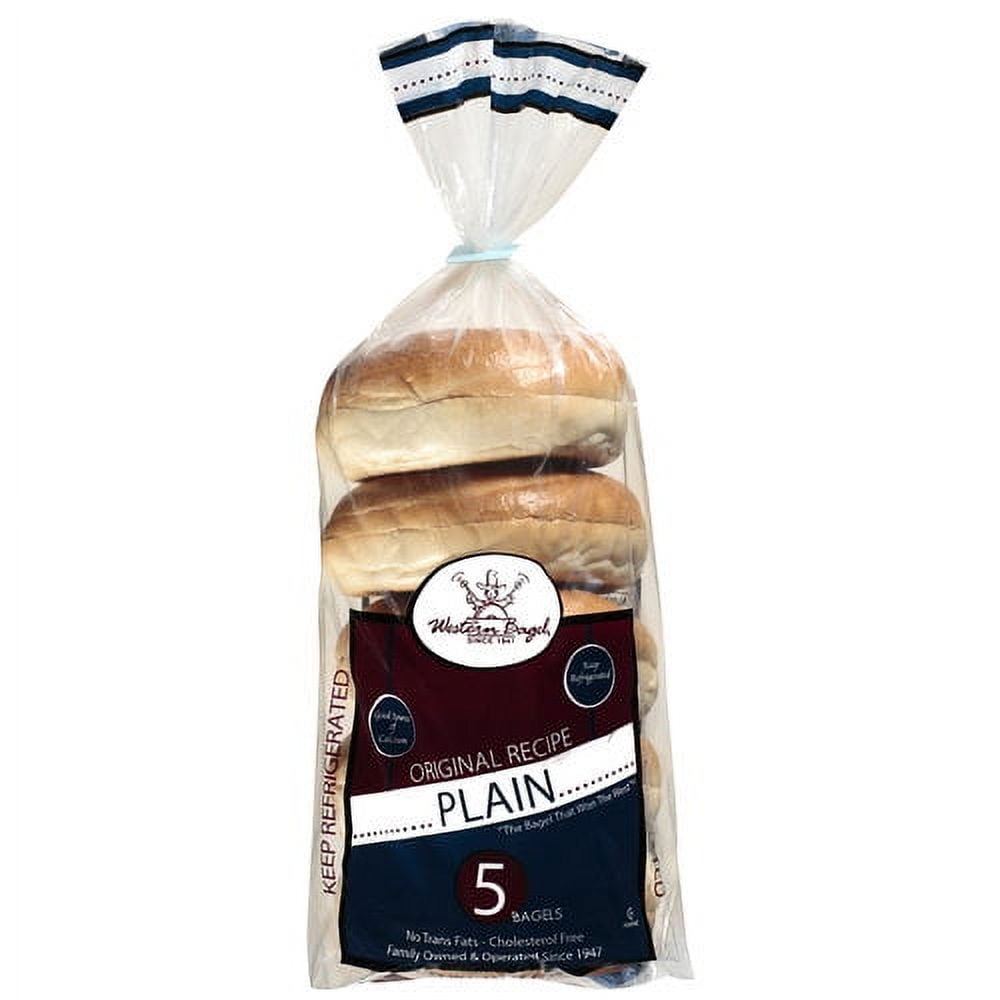 Western Bagel Classic Soft & Chewy Plain Bagels 15 oz, 5 Count