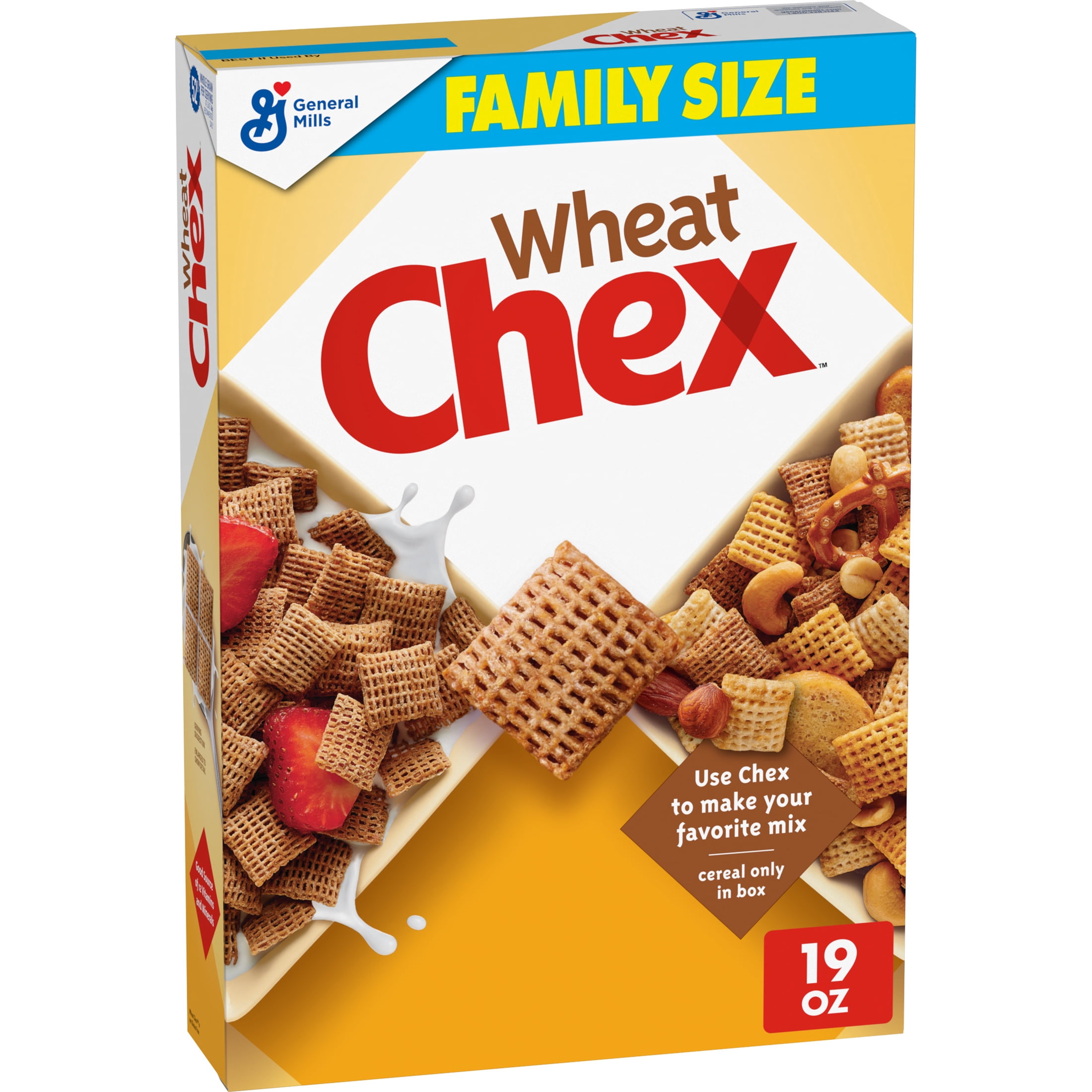Wheat Chex Breakfast Cereal, Homemade Chex Mix Ingredient, Family Size, 19 oz