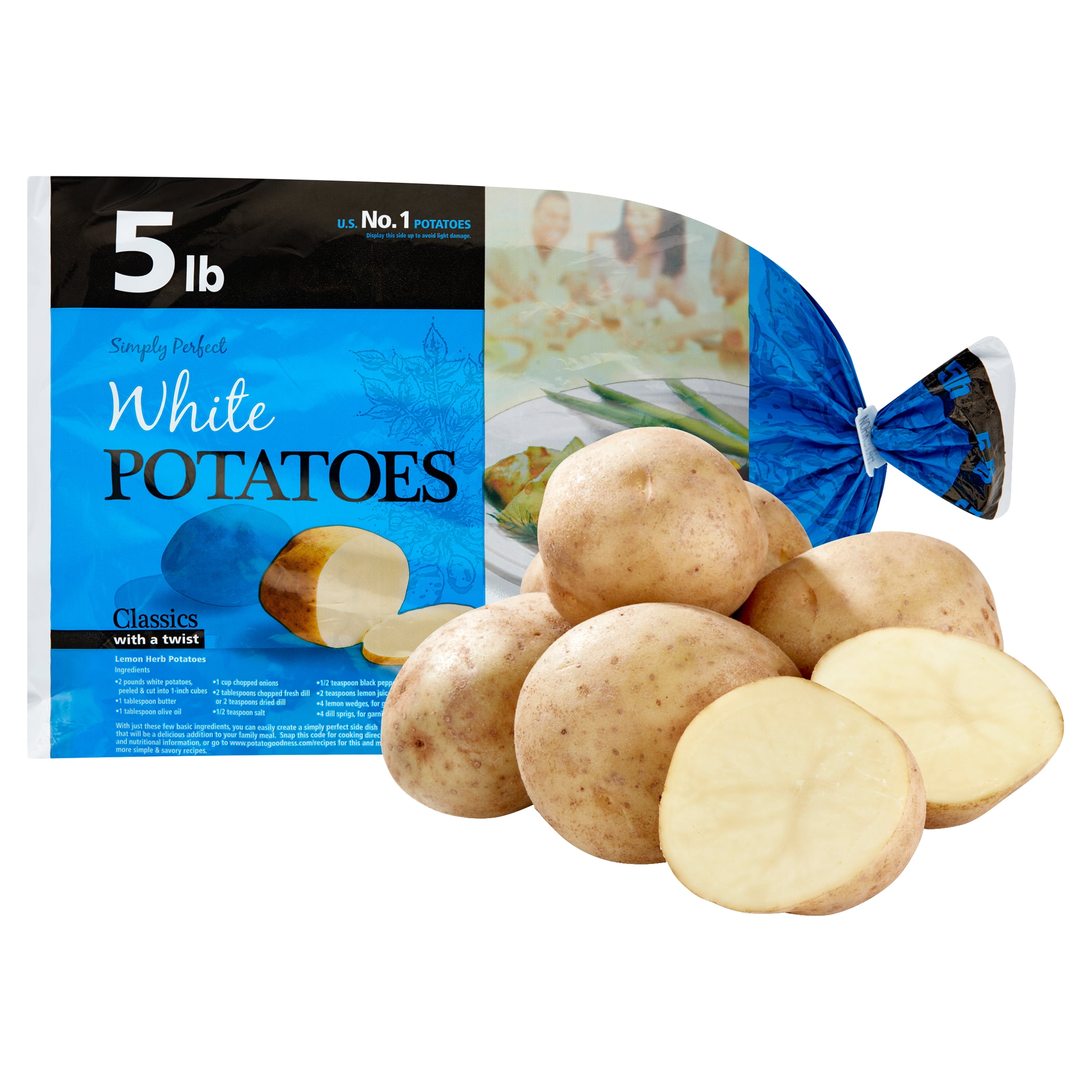 White Potatoes Whole Fresh, 5 lb, Bag