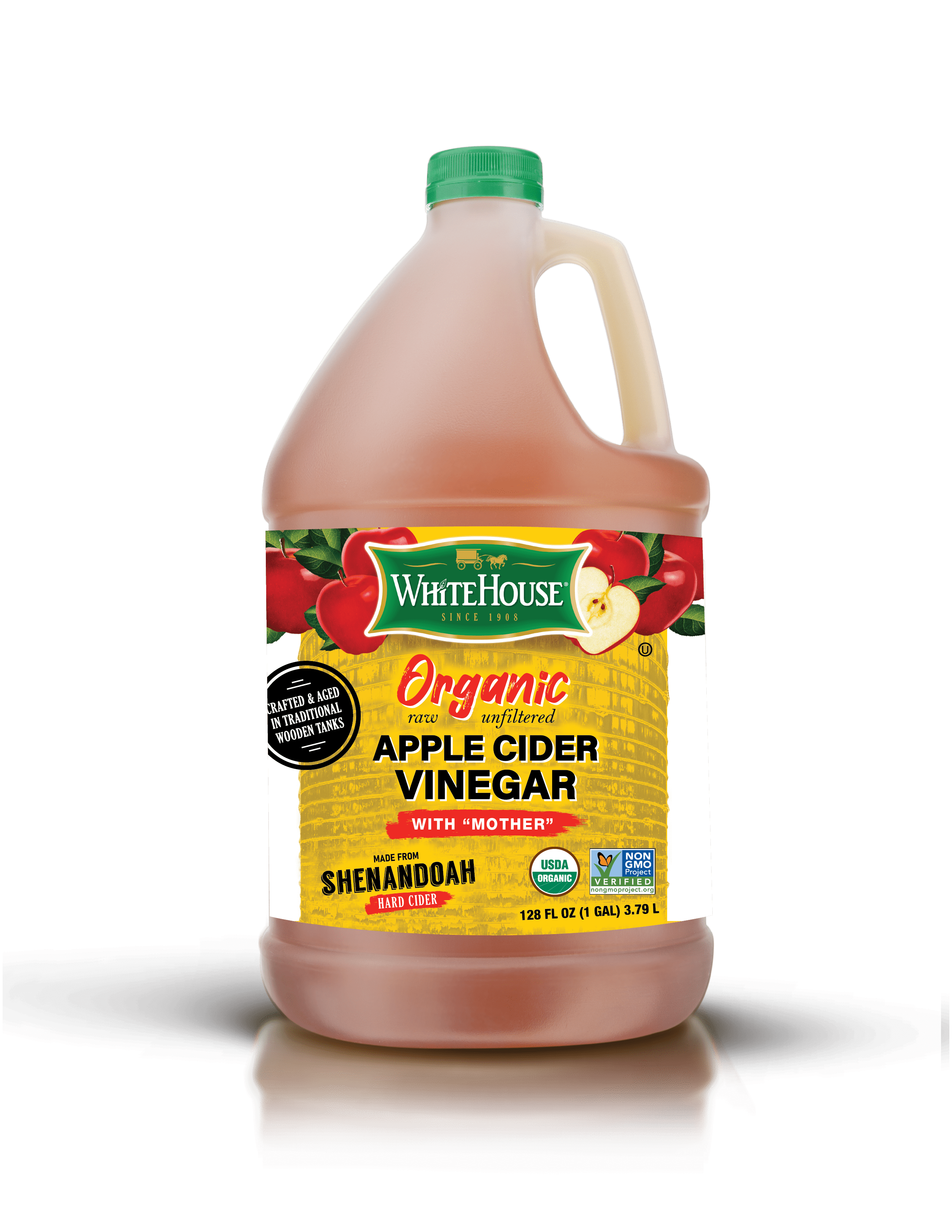 Whitehouse Organic, Raw Unfiltered, Apple Cider Vinegar with Mother, 128 fl. oz (1 gal)