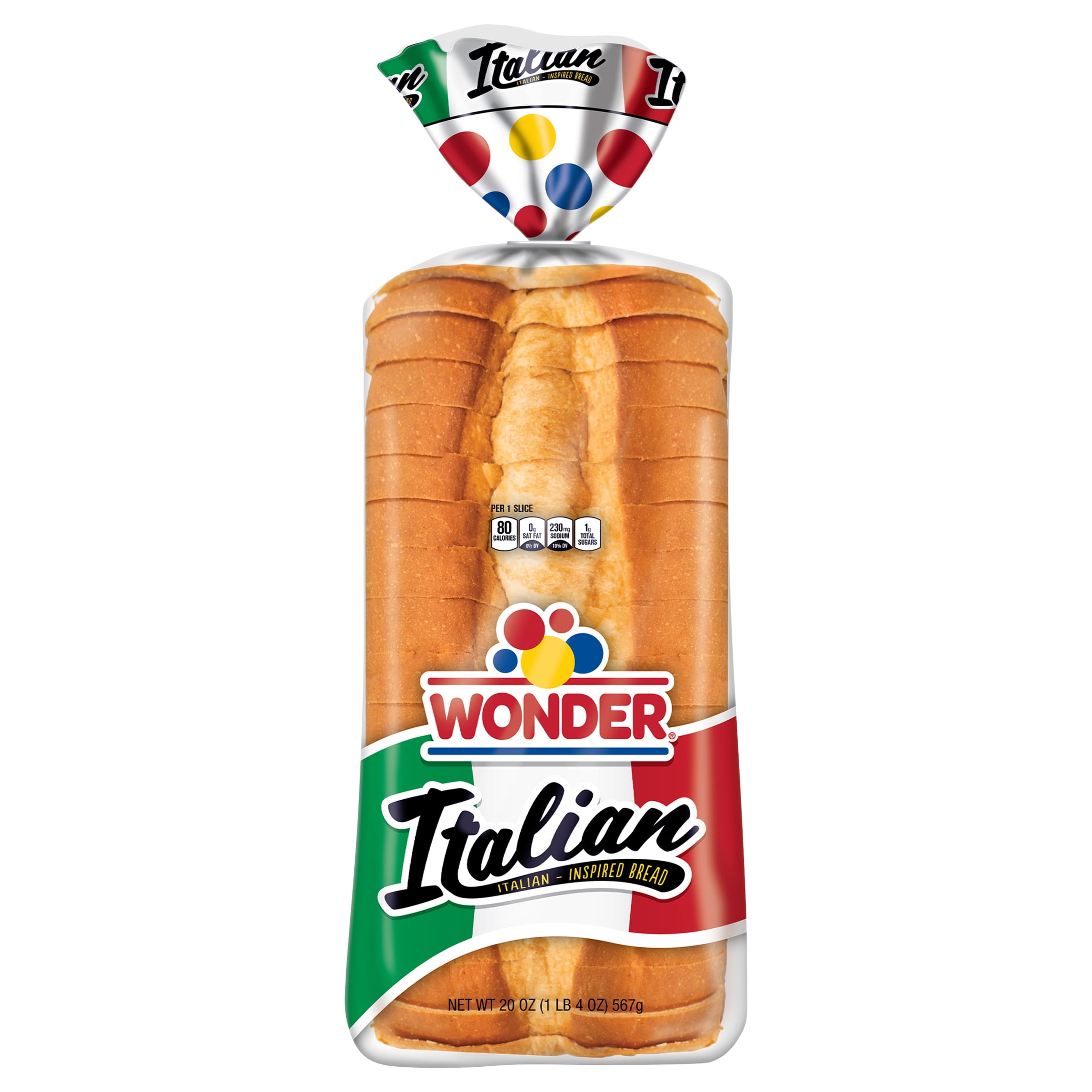 Wonder Bread Italian Bread, Italian-Inspired Wide Loaf White Bread, 20 oz, Shelf-Stable