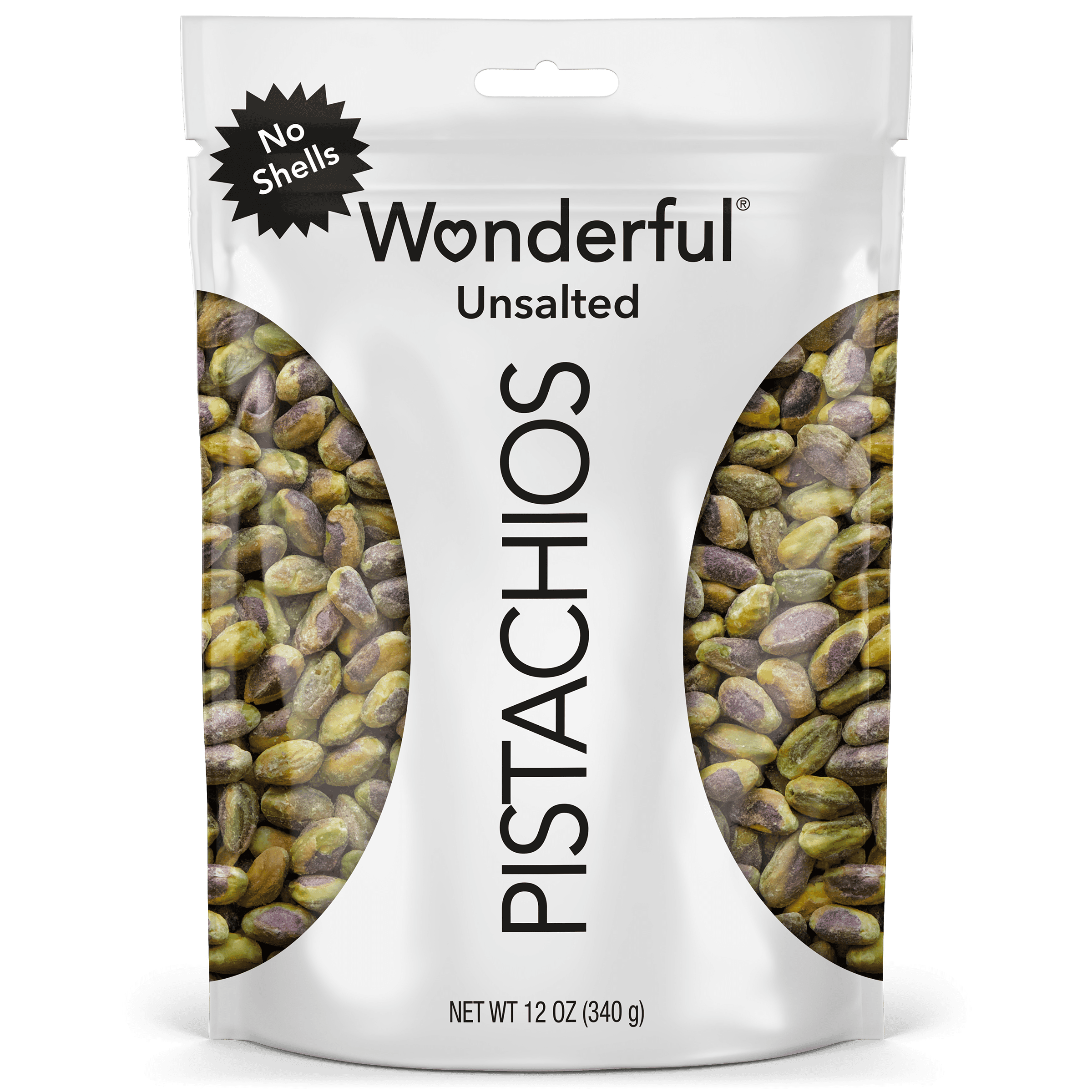 Wonderful Pistachios No Shells Unsalted Nuts, 12 Ounce Bag