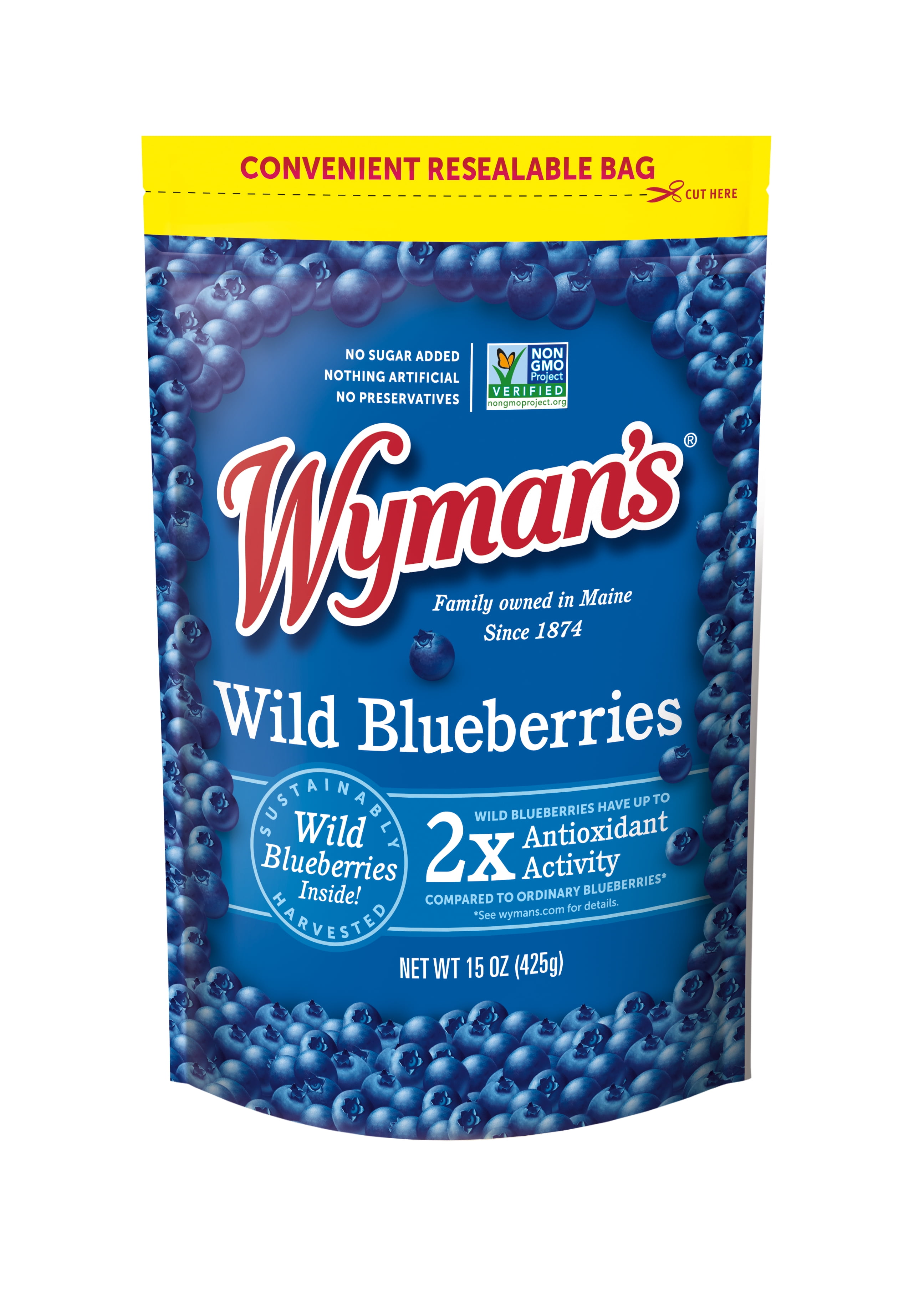 Wyman's Wild Blueberries, 15 oz Bag (Frozen)