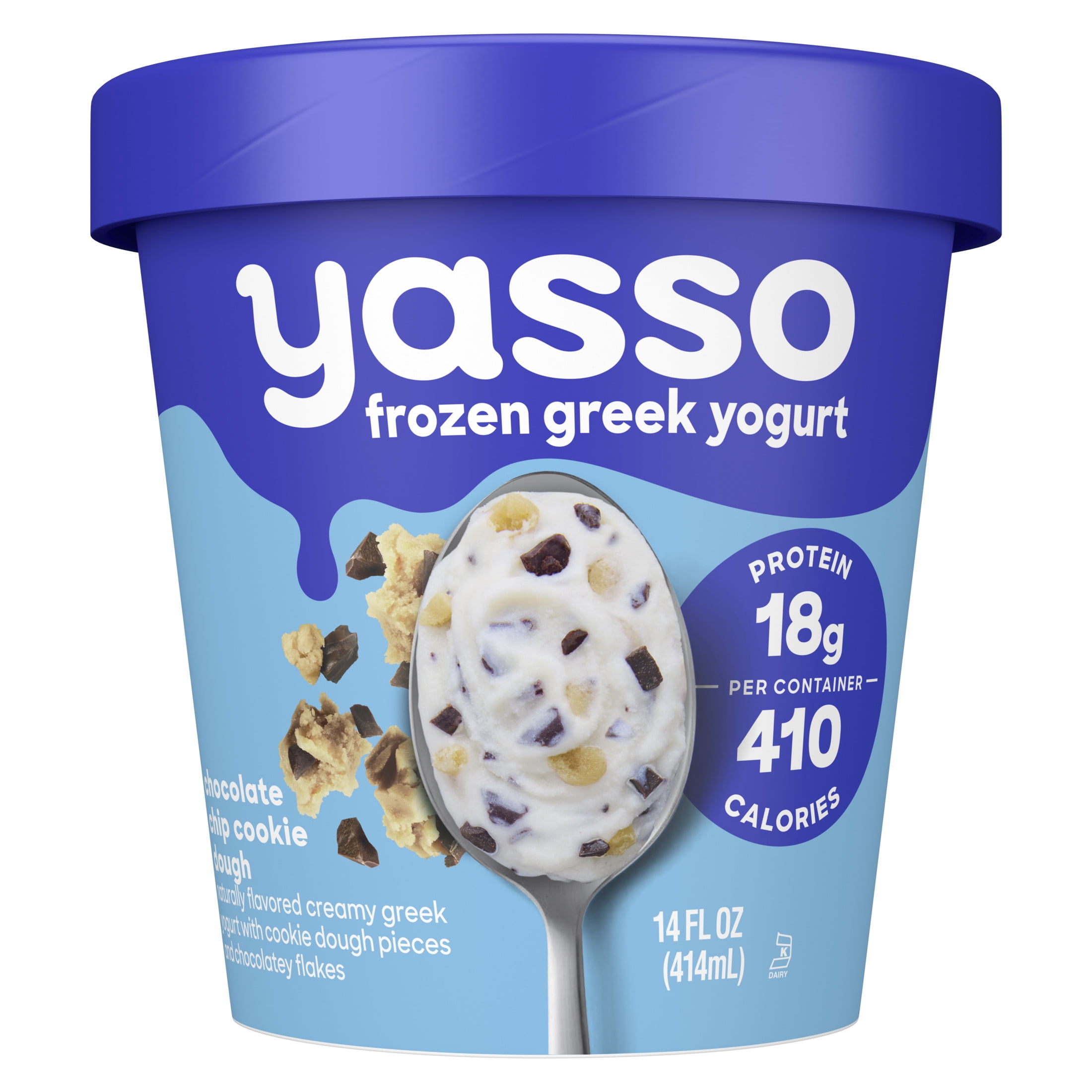 Yasso Frozen Chocolate Chip Cookie Dough Greek Yogurt, Kosher 14 fl oz
