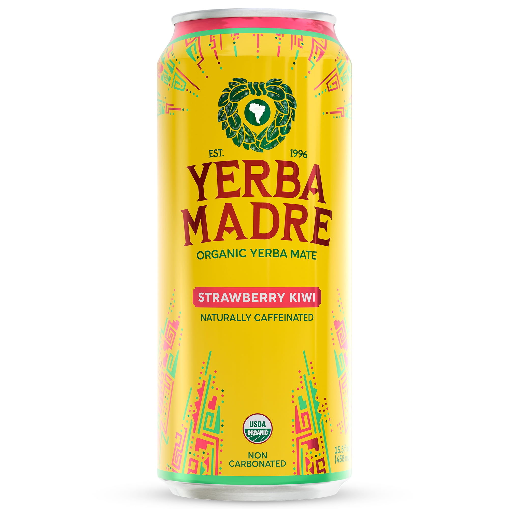 Yerba Madre Organic Yerba Mate Strawberry Kiwi, 15.5 fl oz Can