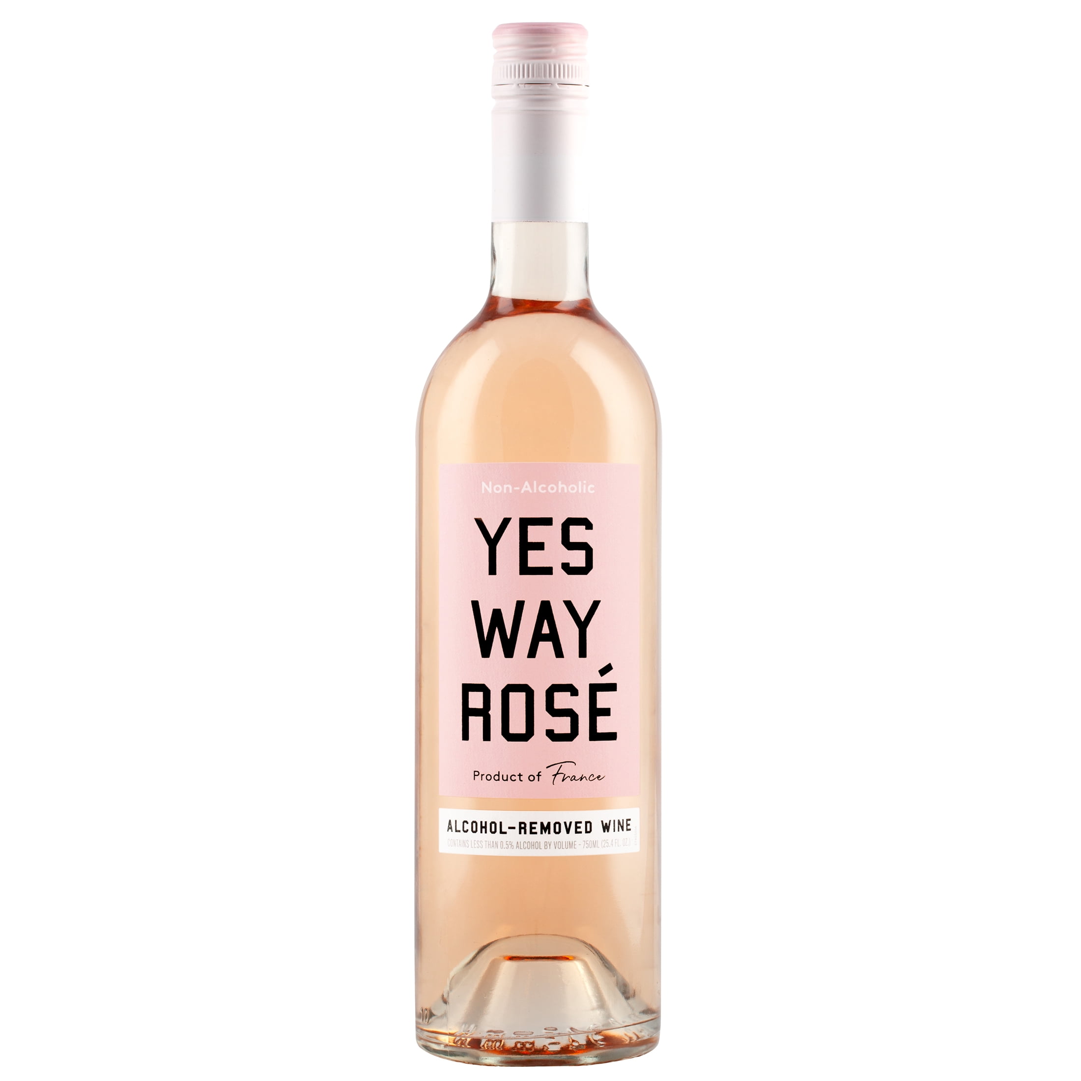Yes Way Ros Non-Alcoholic Wine, French Style, <0.5% ABV, Refreshing Flavor Notes, 750ml Bottle