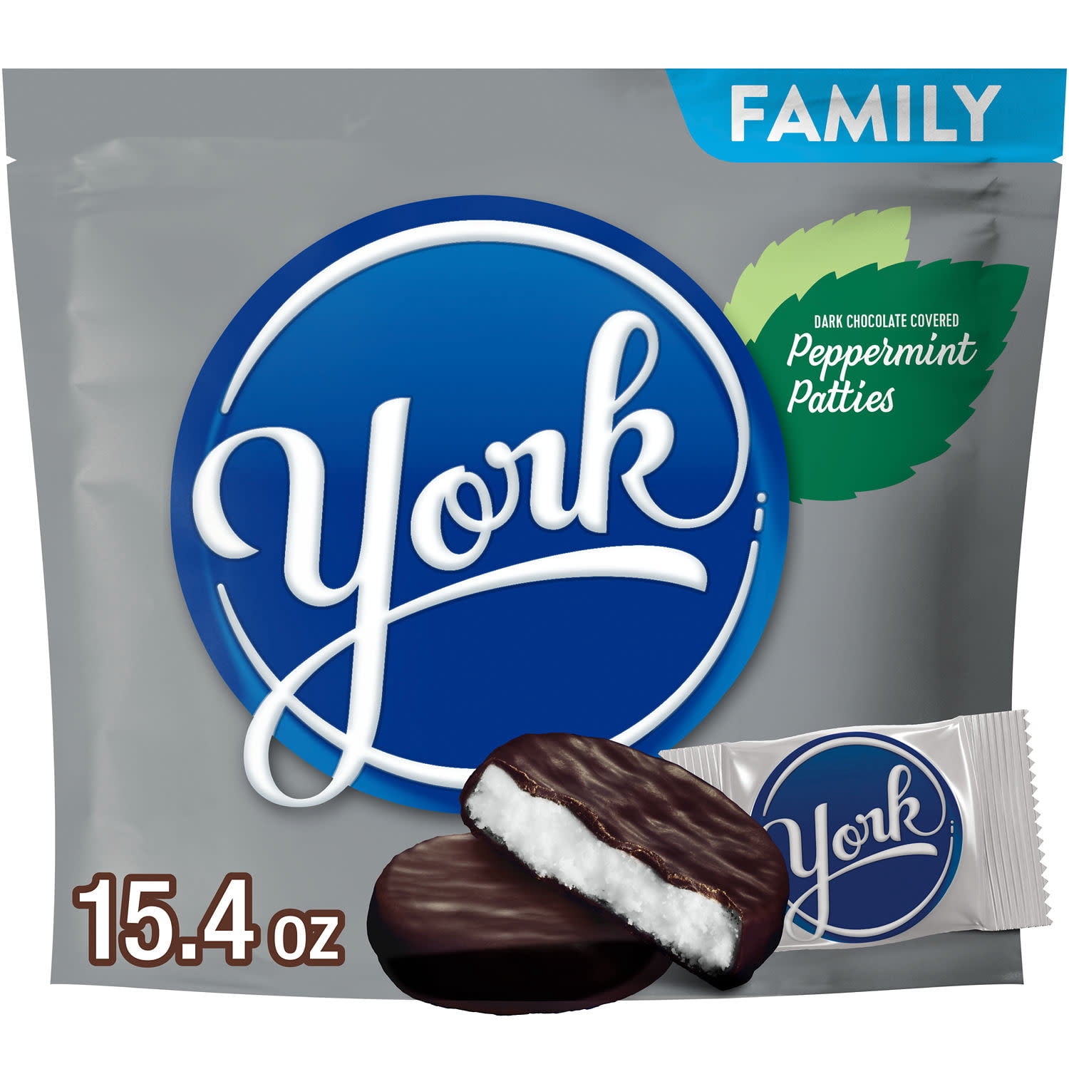 York Dark Chocolate Peppermint Patties Candy - Family Pack, 17.3 oz