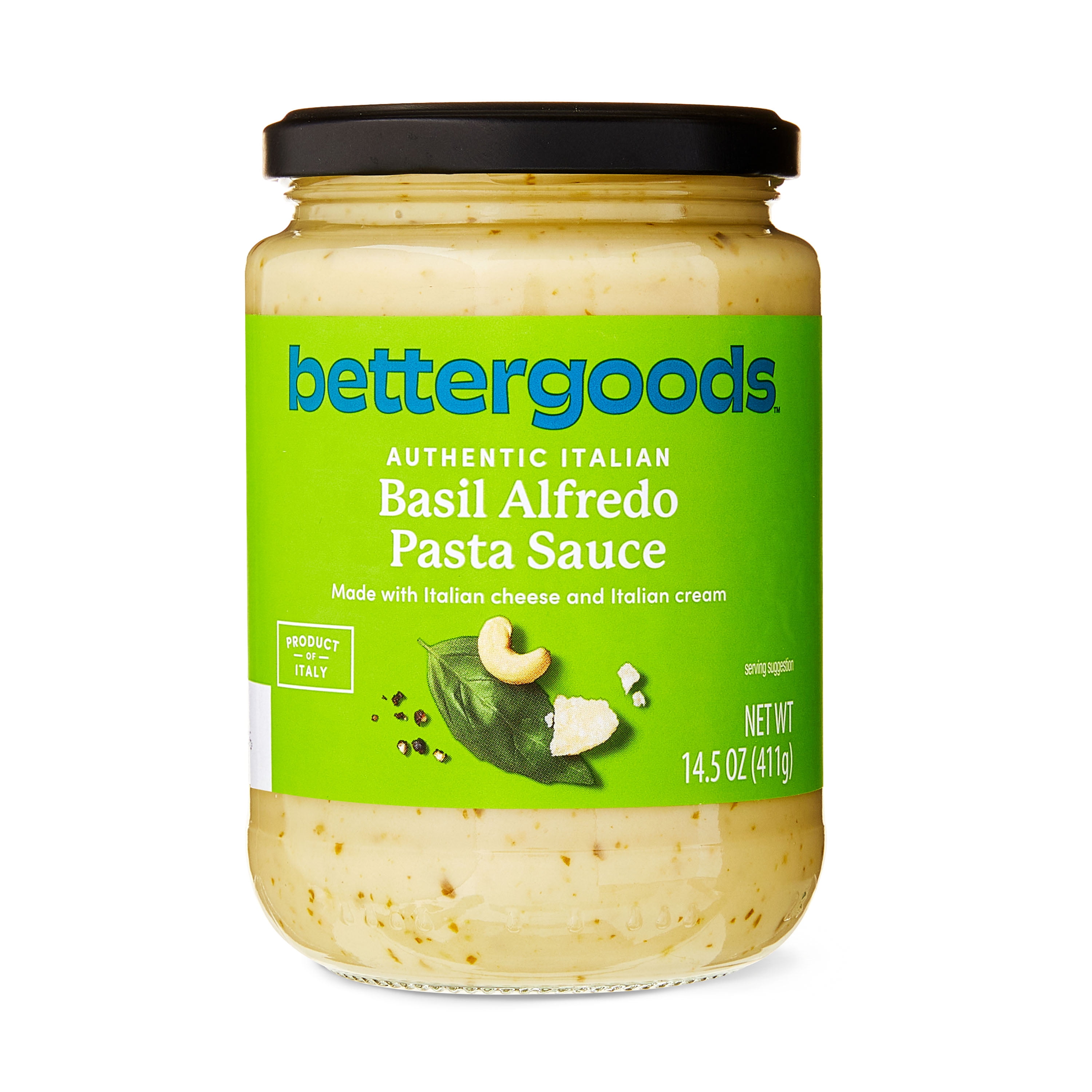 bettergoods Authentic Italian Basil Alfredo Pasta Sauce, 14.5 oz