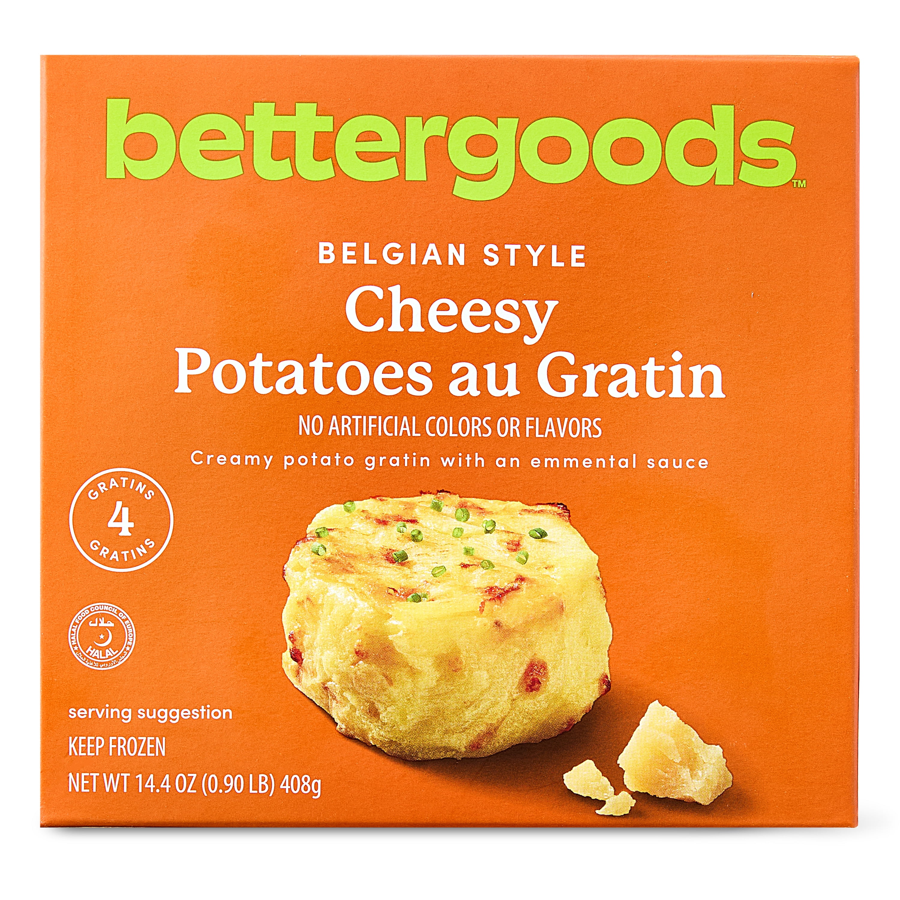 bettergoods Belgian Style Cheesy Potatoes Au Gratin, 14.4 oz (Frozen)