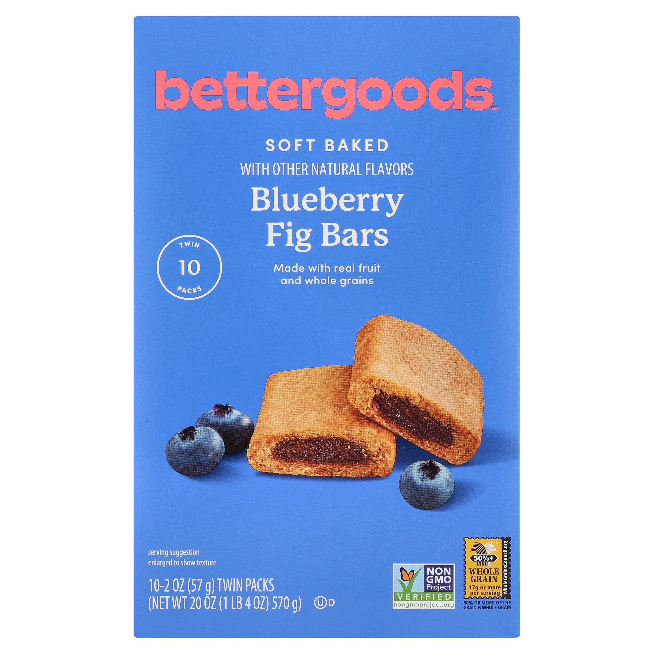 bettergoods Blueberry Fig Bars, 2 oz Twin Packs, 10 Count