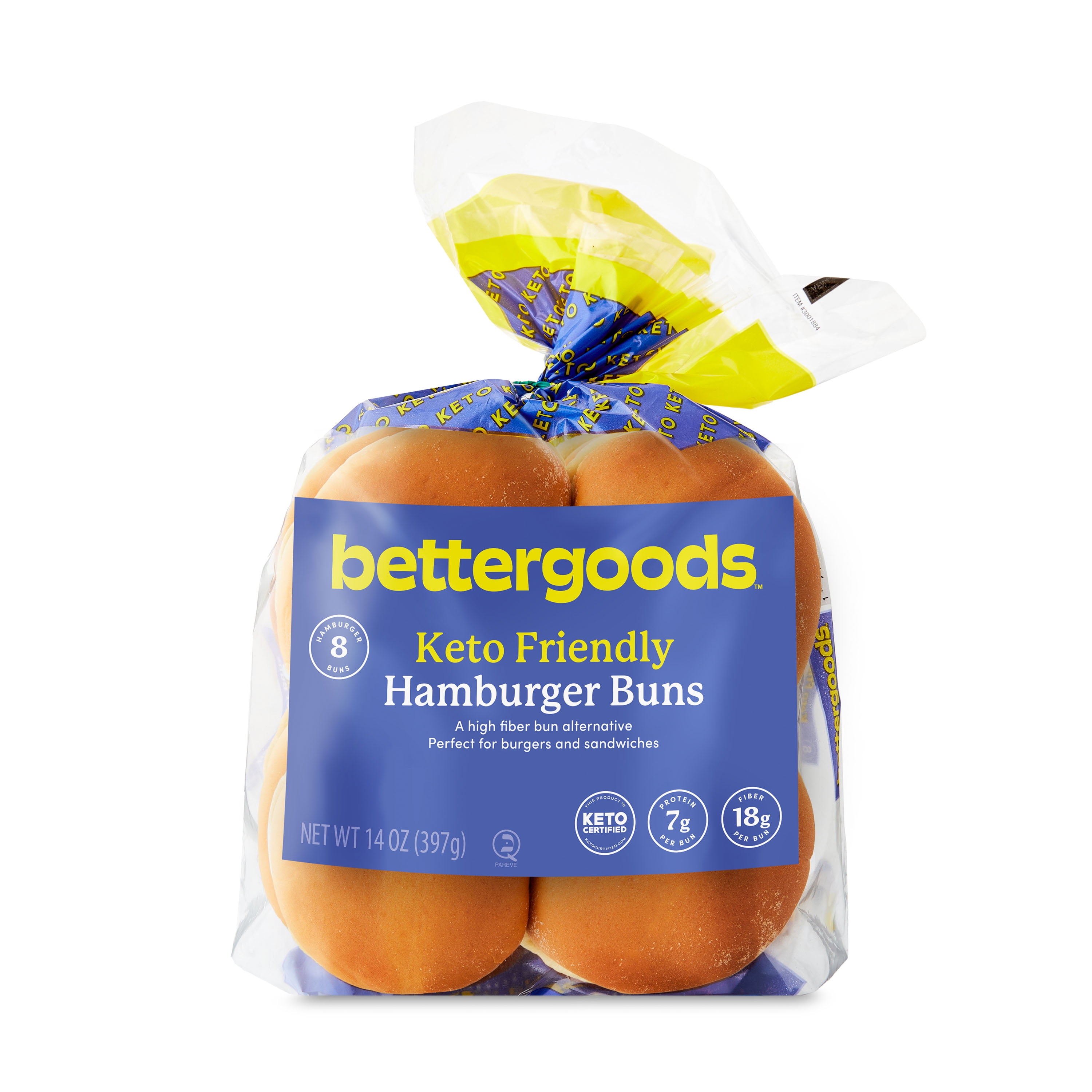 bettergoods Keto Friendly Hamburger Buns, 14 oz, 8 Count