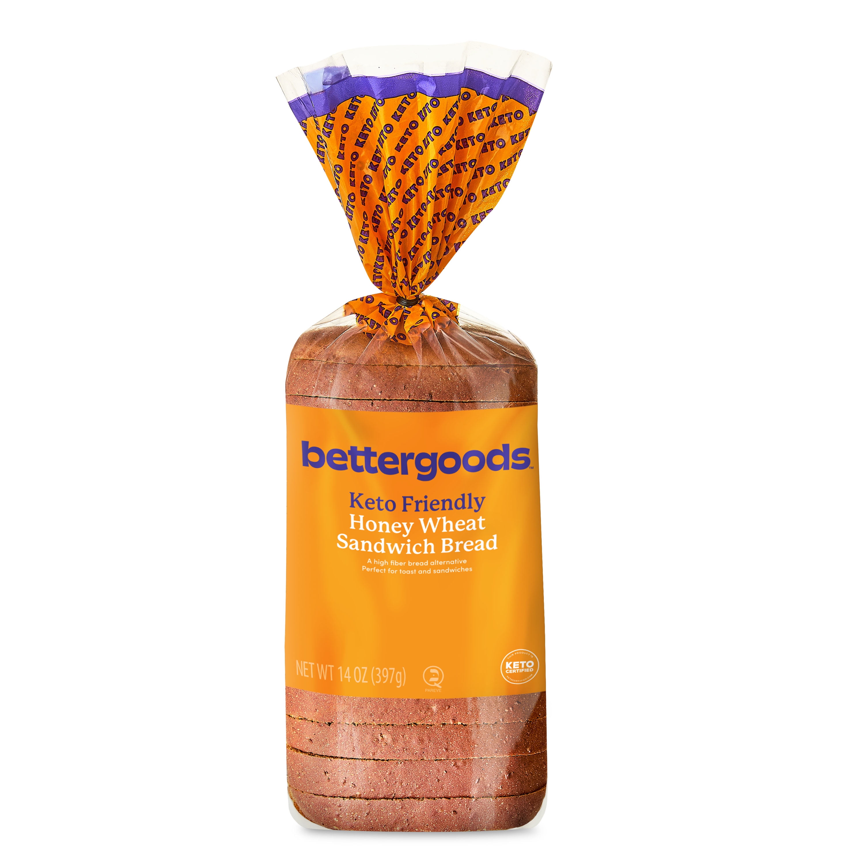 bettergoods Keto Friendly Honey Wheat Sandwich Bread, 14 oz