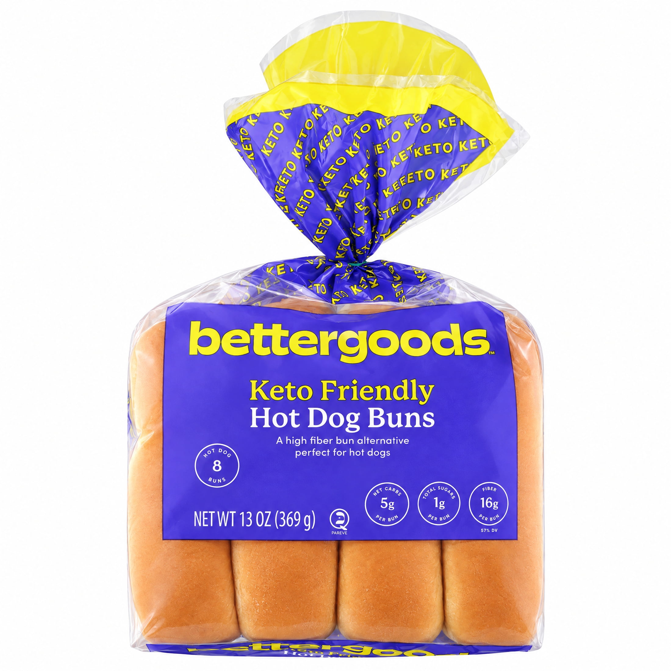 bettergoods Keto Friendly Hot Dog Buns, 13 oz, 8 Count