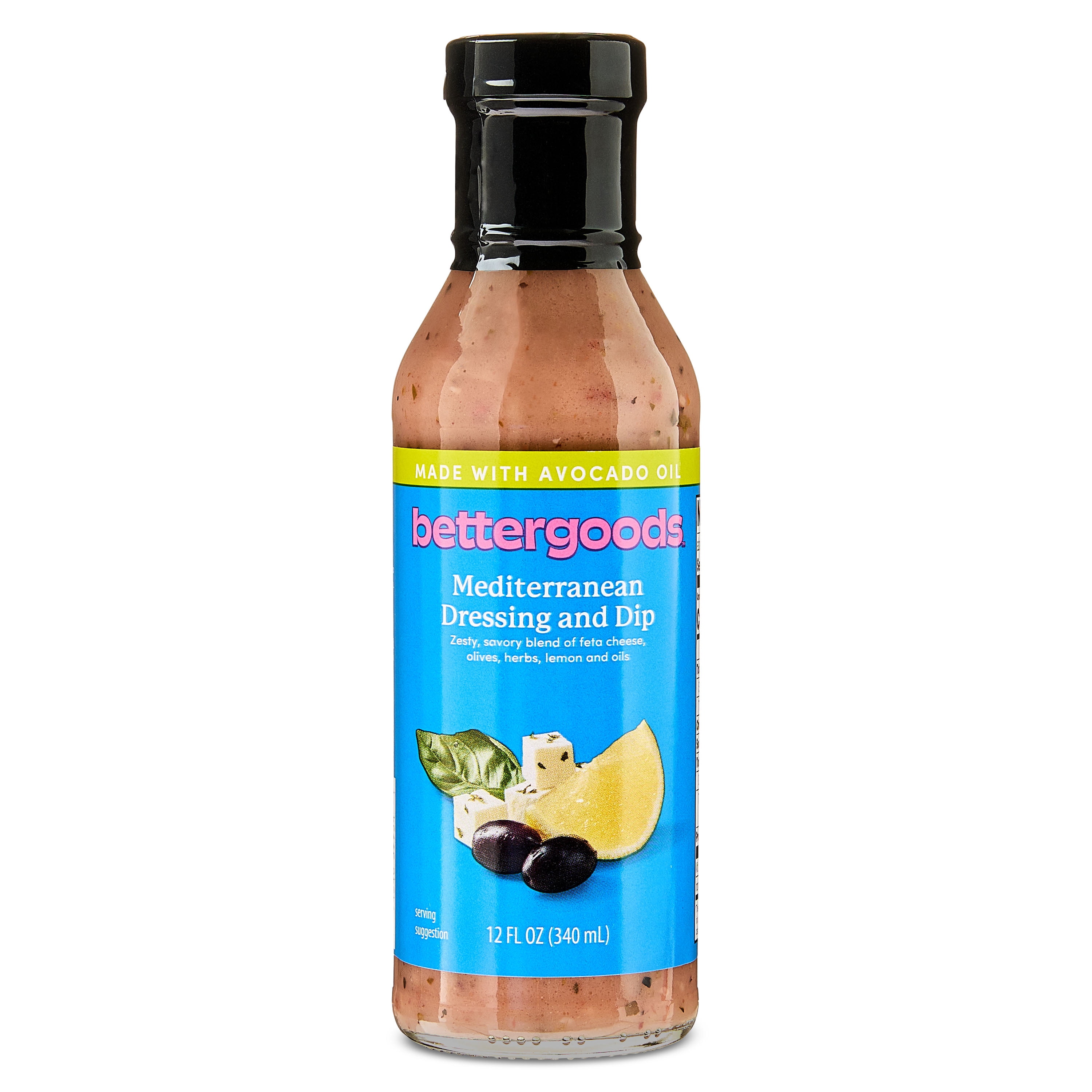 bettergoods Mediterranean Avocado Oil Salad Dressing and Dip, 12 fl oz
