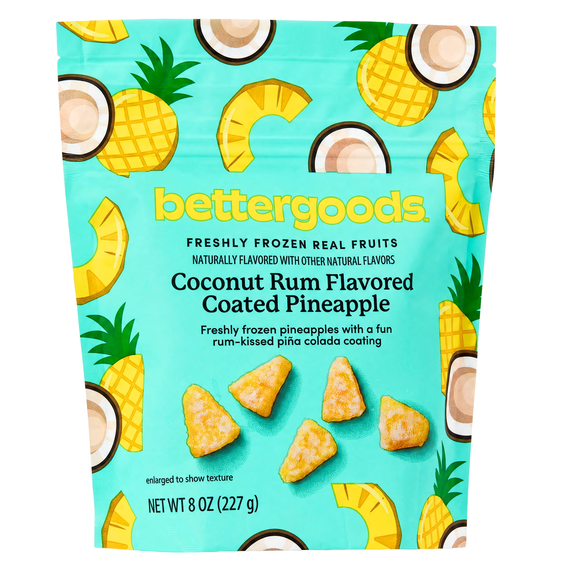 bettergoods Coconut Rum Flavored Coated Pineapple, 8 oz (Frozen)