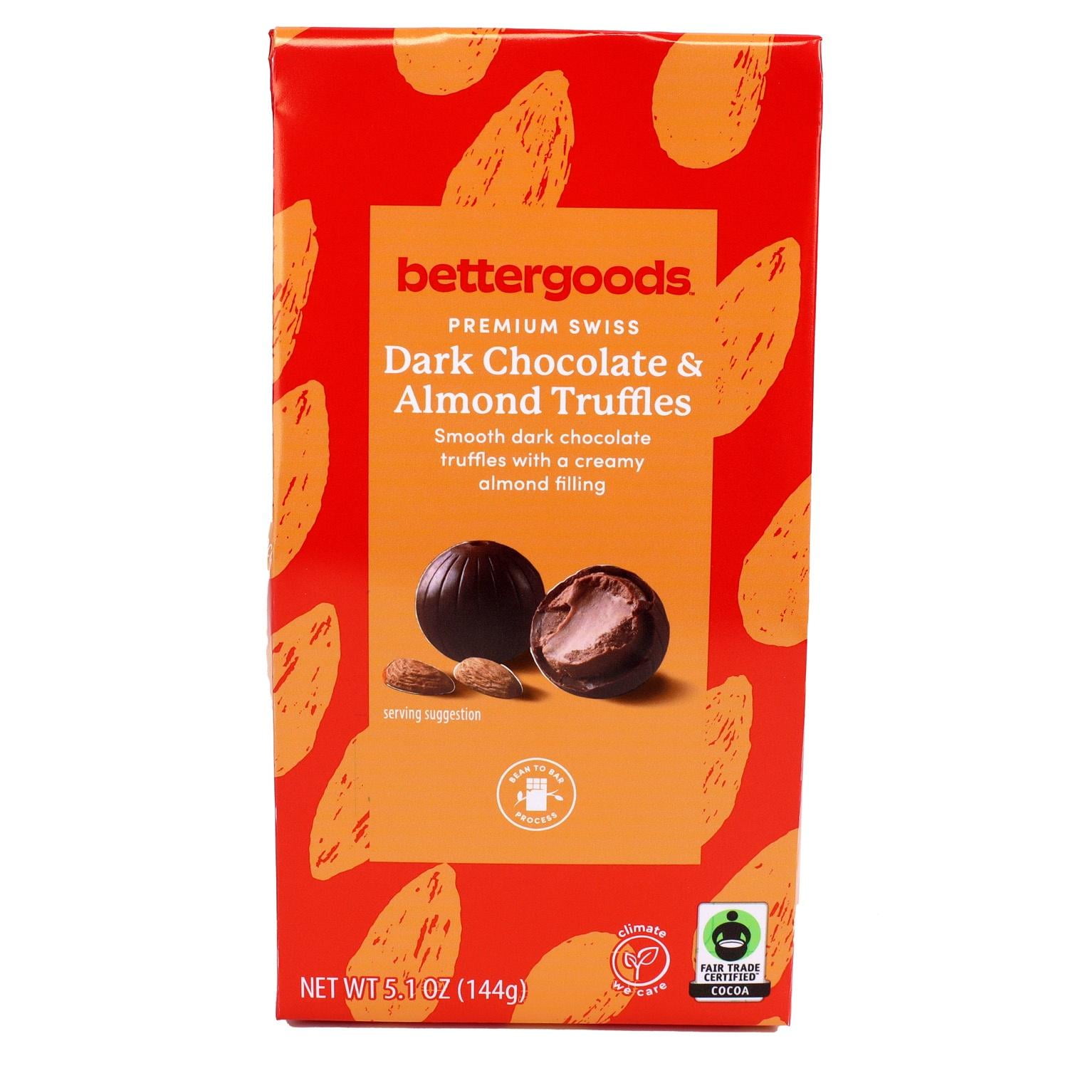 bettergoods Premium Swiss Dark Chocolate and Almond Truffles, 5.1 oz