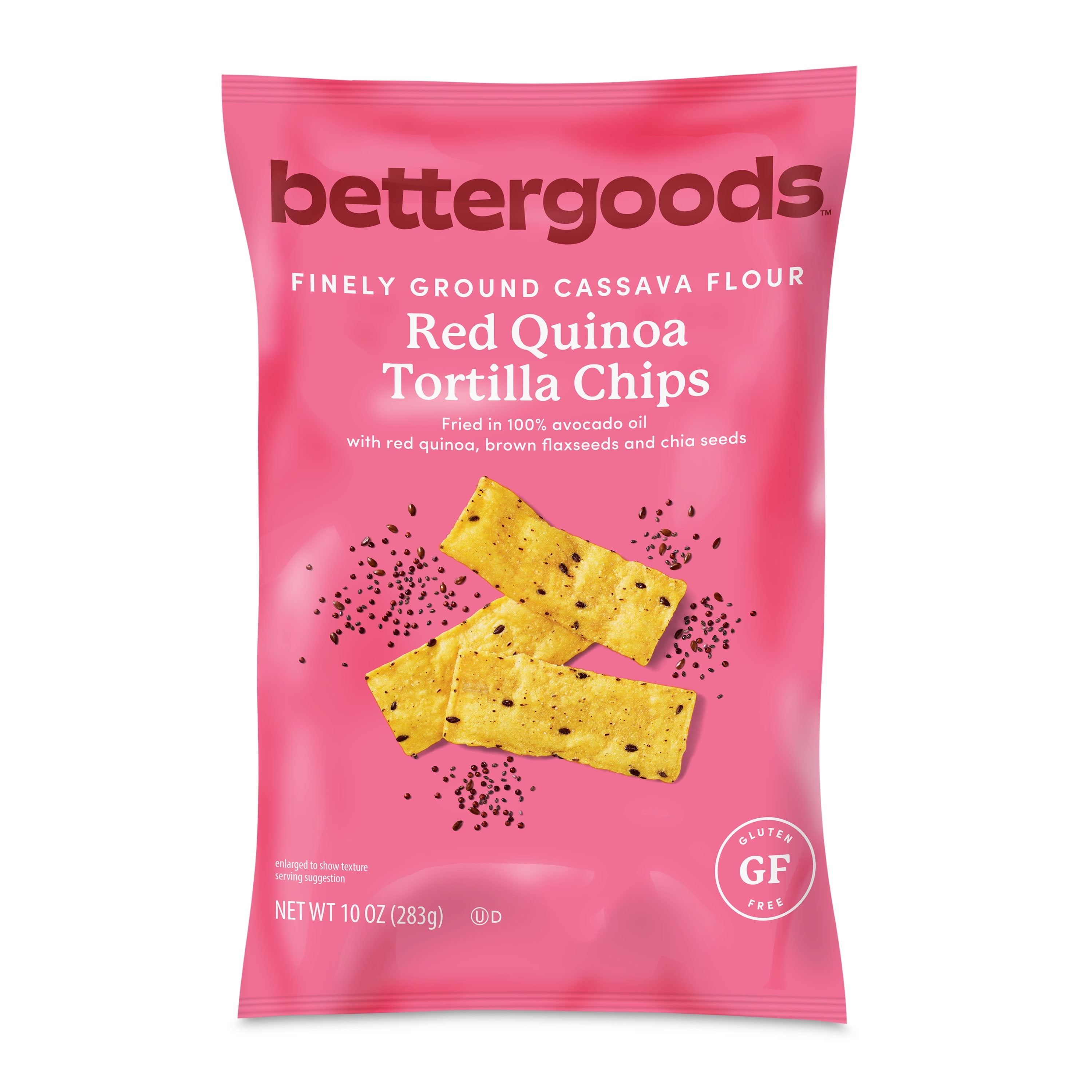 bettergoods Finely Ground Cassava Flour Red Quinoa Tortilla Chips, 10 oz Bag