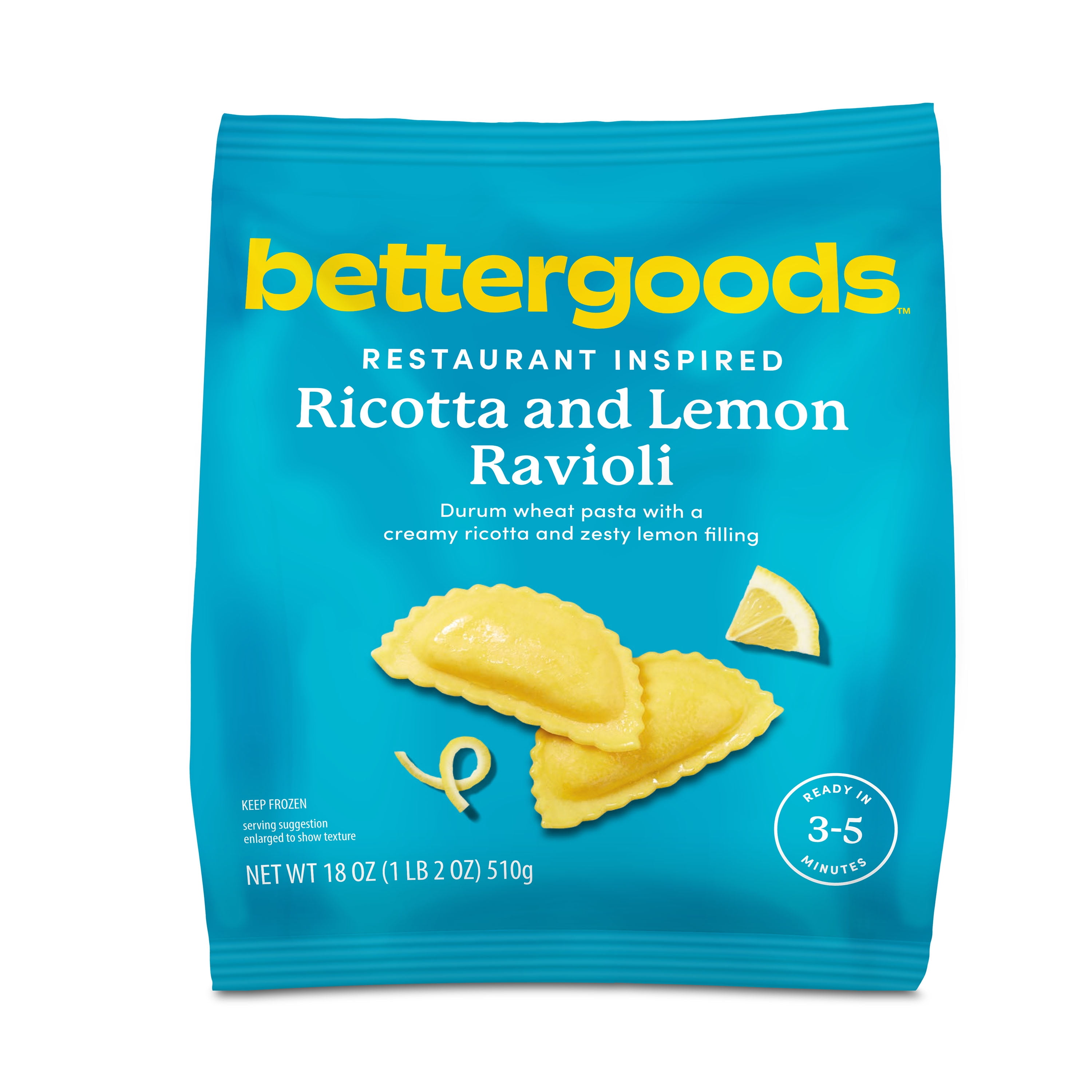 bettergoods Ricotta and Lemon Ravioli, 18 oz (Frozen)