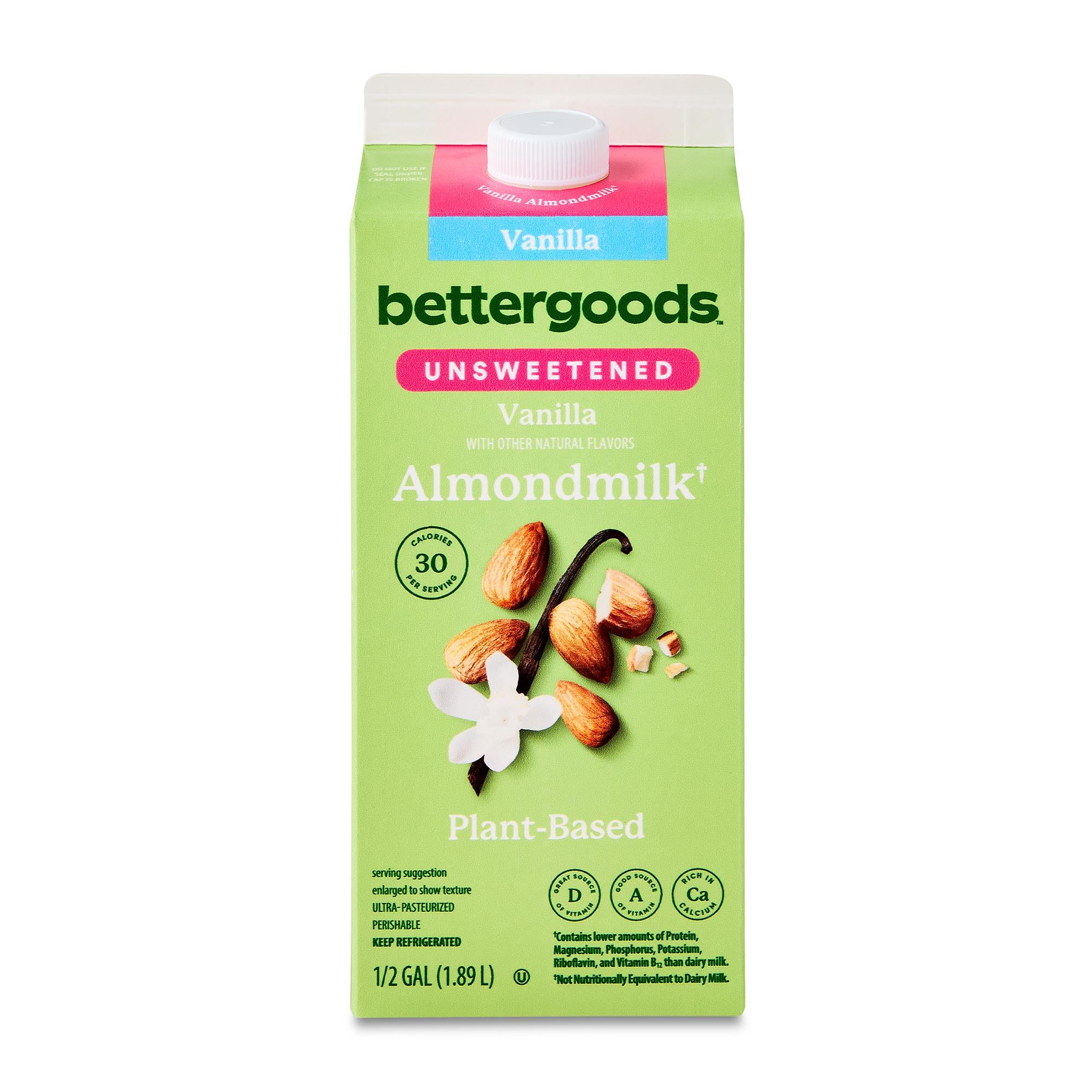 bettergoods Unsweetened Vanilla Almond Milk, Half Gallon